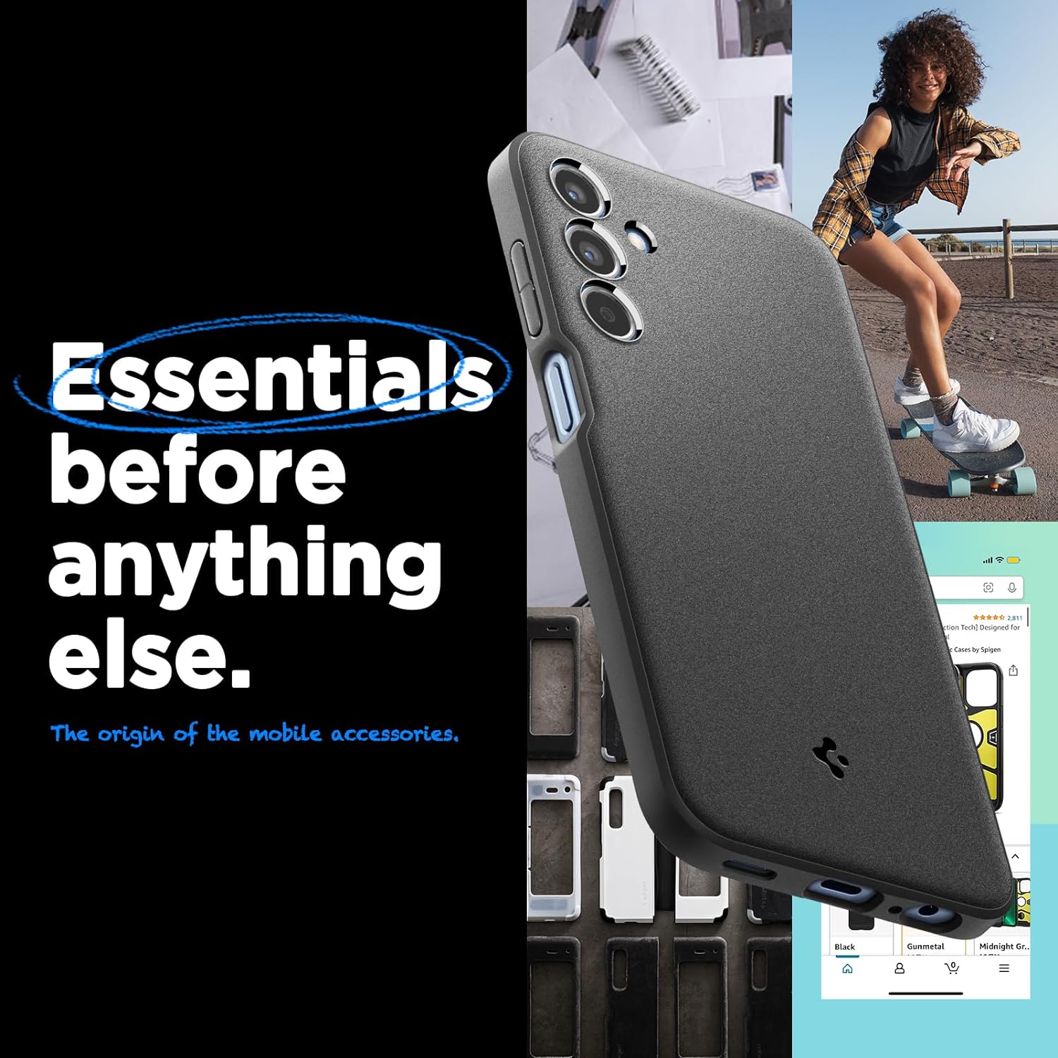 Spigen Essential Sand Blast Back Cover Case Compatible with Samsung Galaxy M15 5G