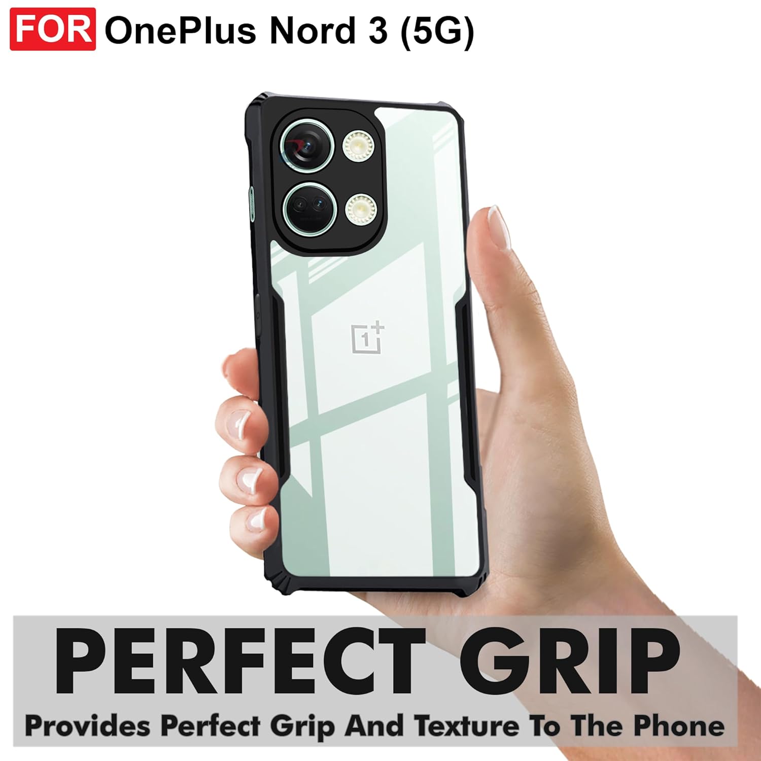 Protect OnePlus Nord 3 (5G) Back Case Cover | Camera Protection Shockproof Bumper-Edge | Acrylic Crystal Clear 360 Degree Protection