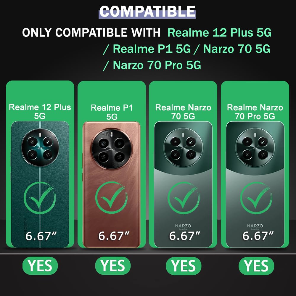 Protect Crystal Clear Back Cover Case Compatible with Realme 12