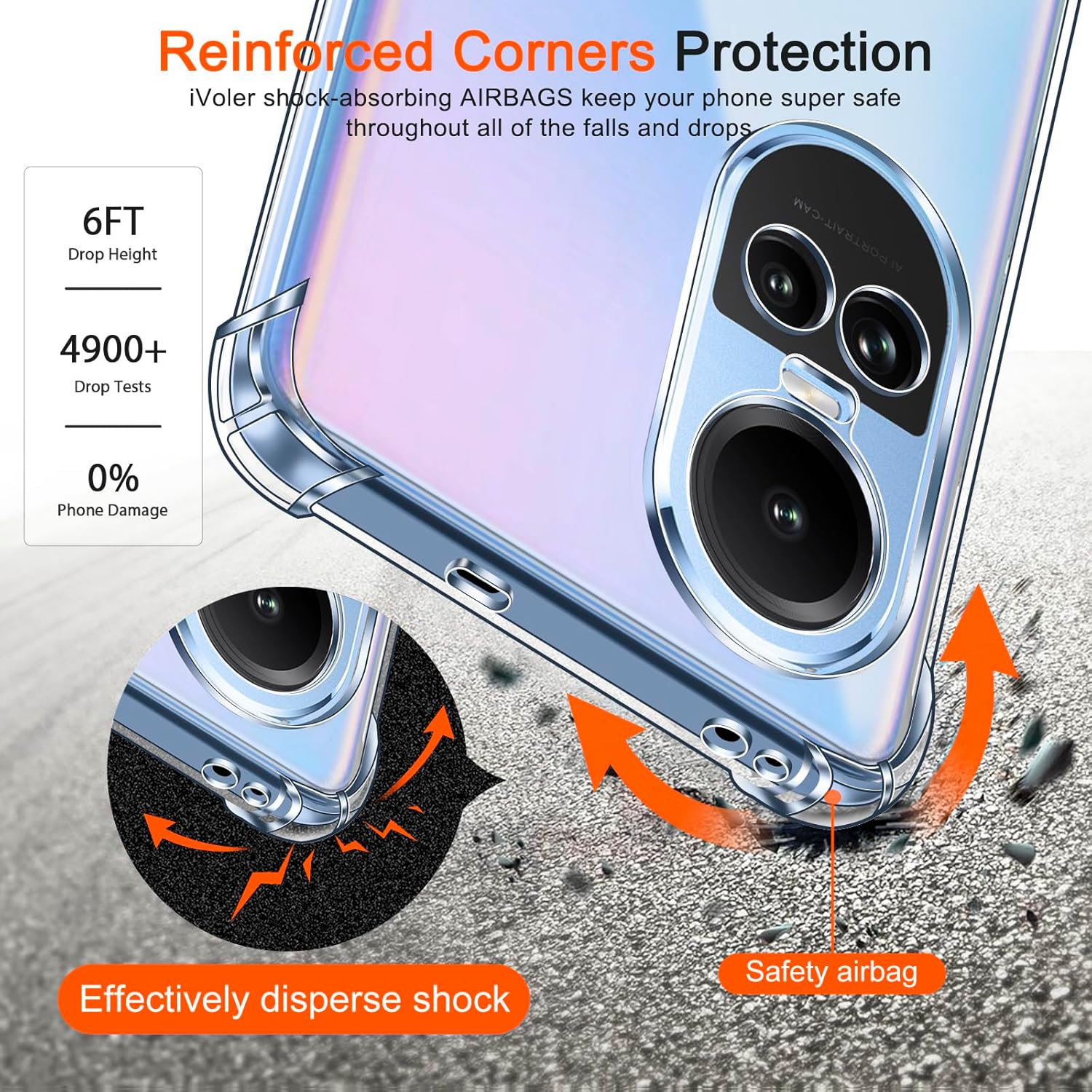 Protect Bumper Exclusive Transparent Back Cover Case Clear Thin Case - for Oppo Reno 10 / Reno 10 Pro 5G