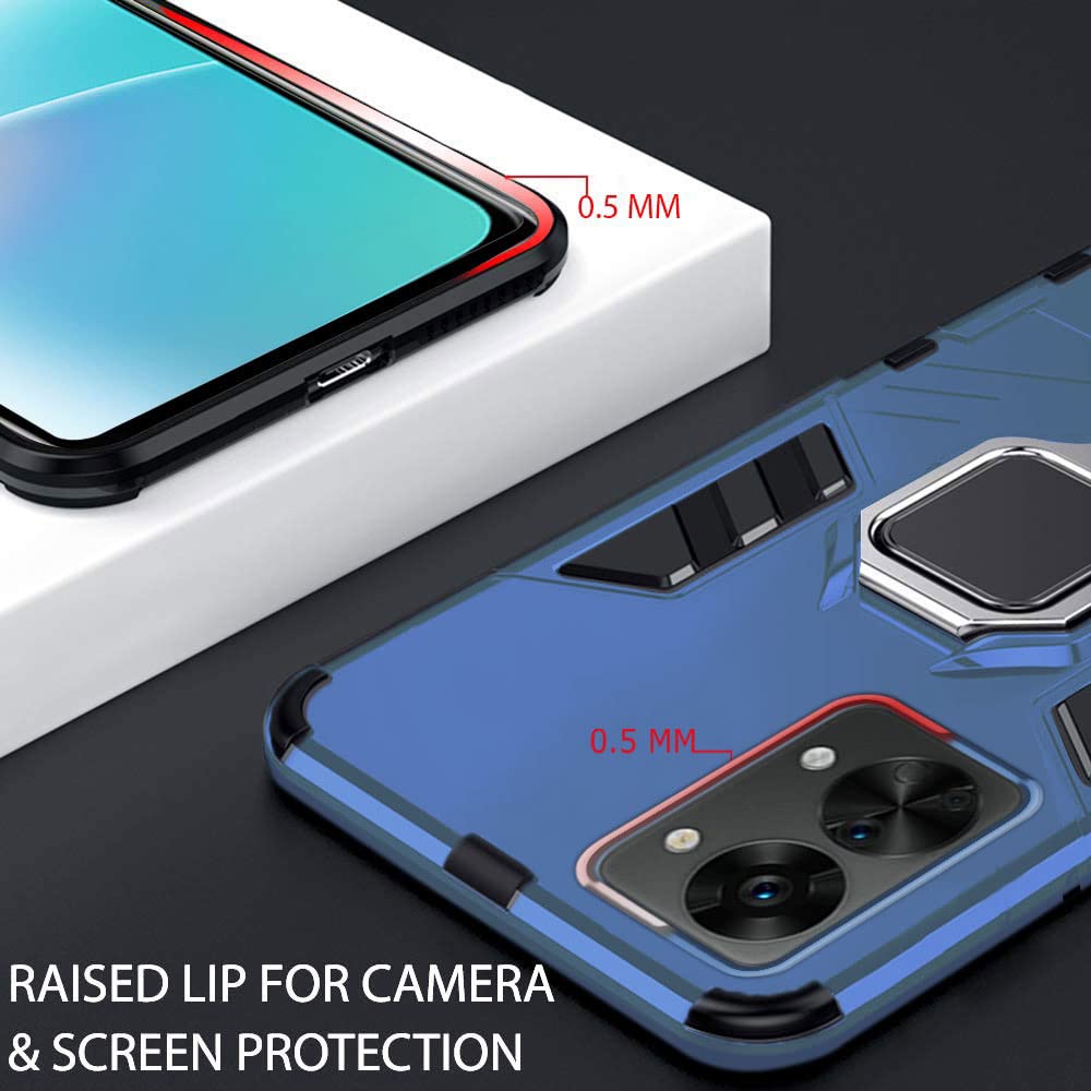 Protect Tough Armor OnePlus Nord 2T 5G Bumper Back Case Cover | Ring Holder & Kickstand in-Built | 360 Degree Protection Back Case