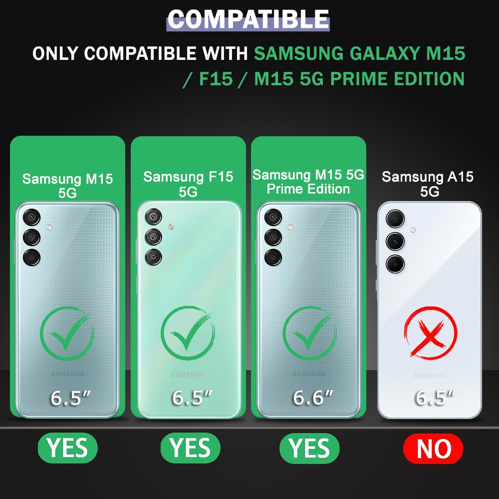 Protect Shockproof Crystal Clear Back Cover Case Compatible with Samsung Galaxy M15