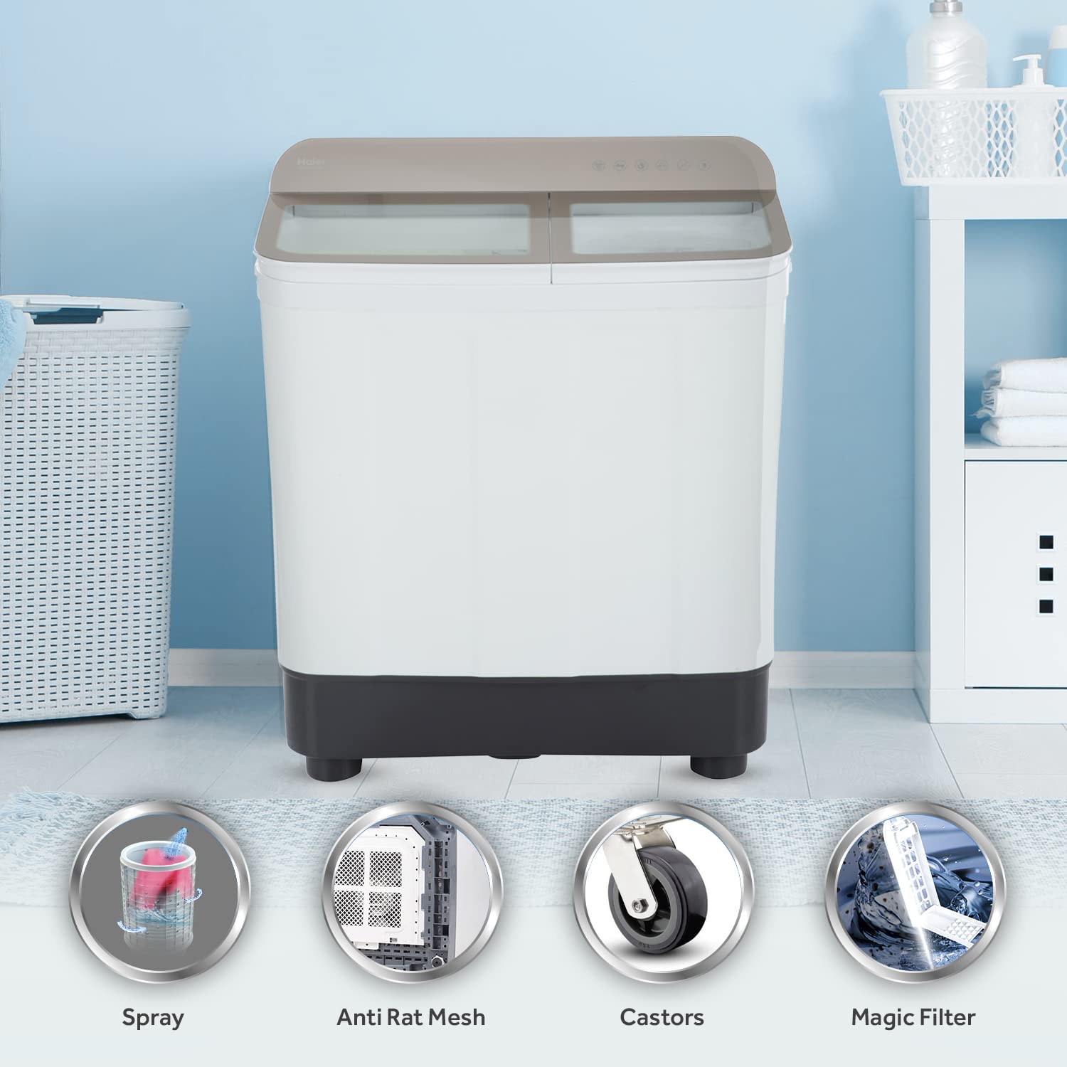 Haier 7 Kg 5 star SEMI Automatic Top Loading Washing Machine