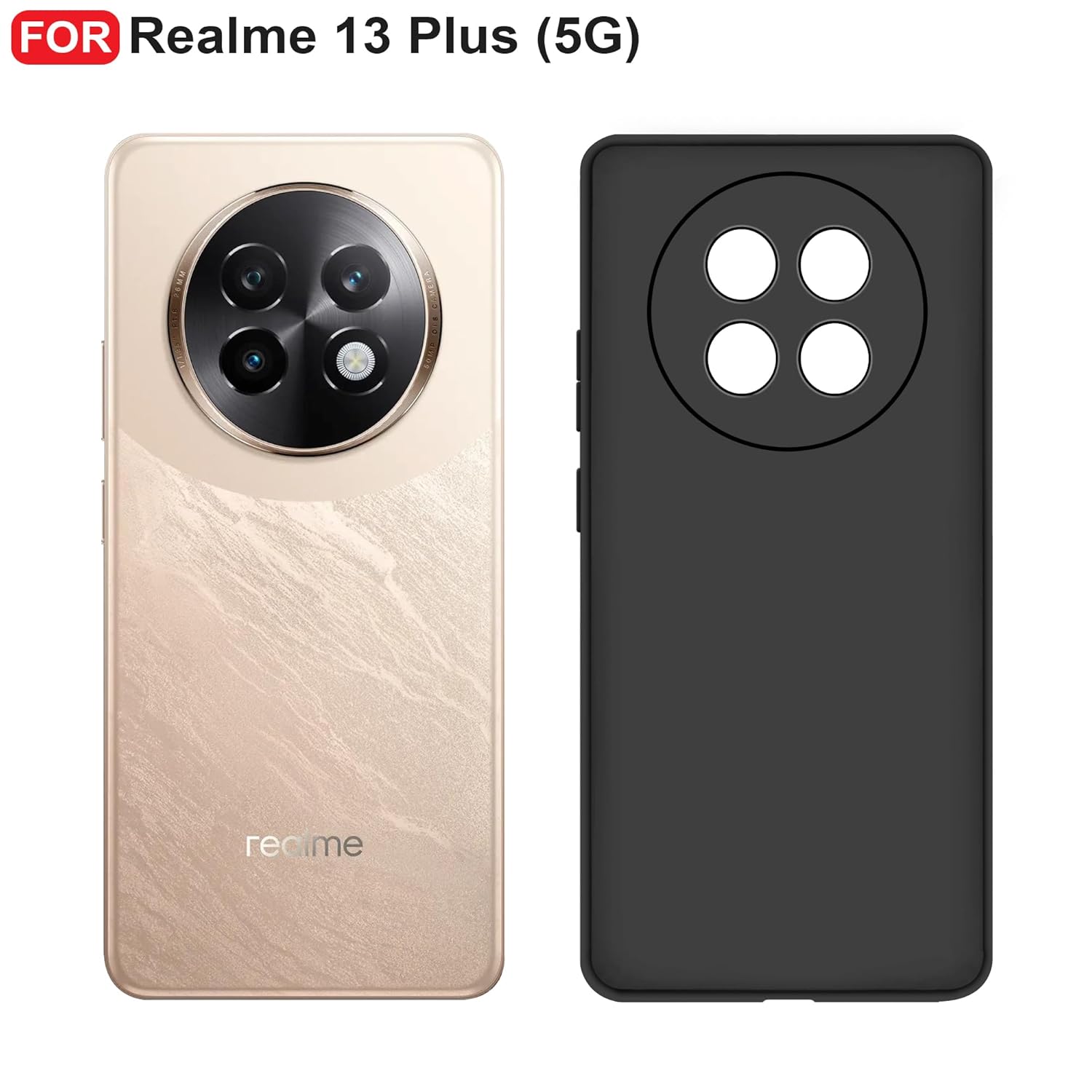 Protect Realme 13 Plus (5G) Back Cover | Camera Bump Protection & Inner Velvet Fabric Lining | Ultra Slim Matte Soft Rubberised Case Cover