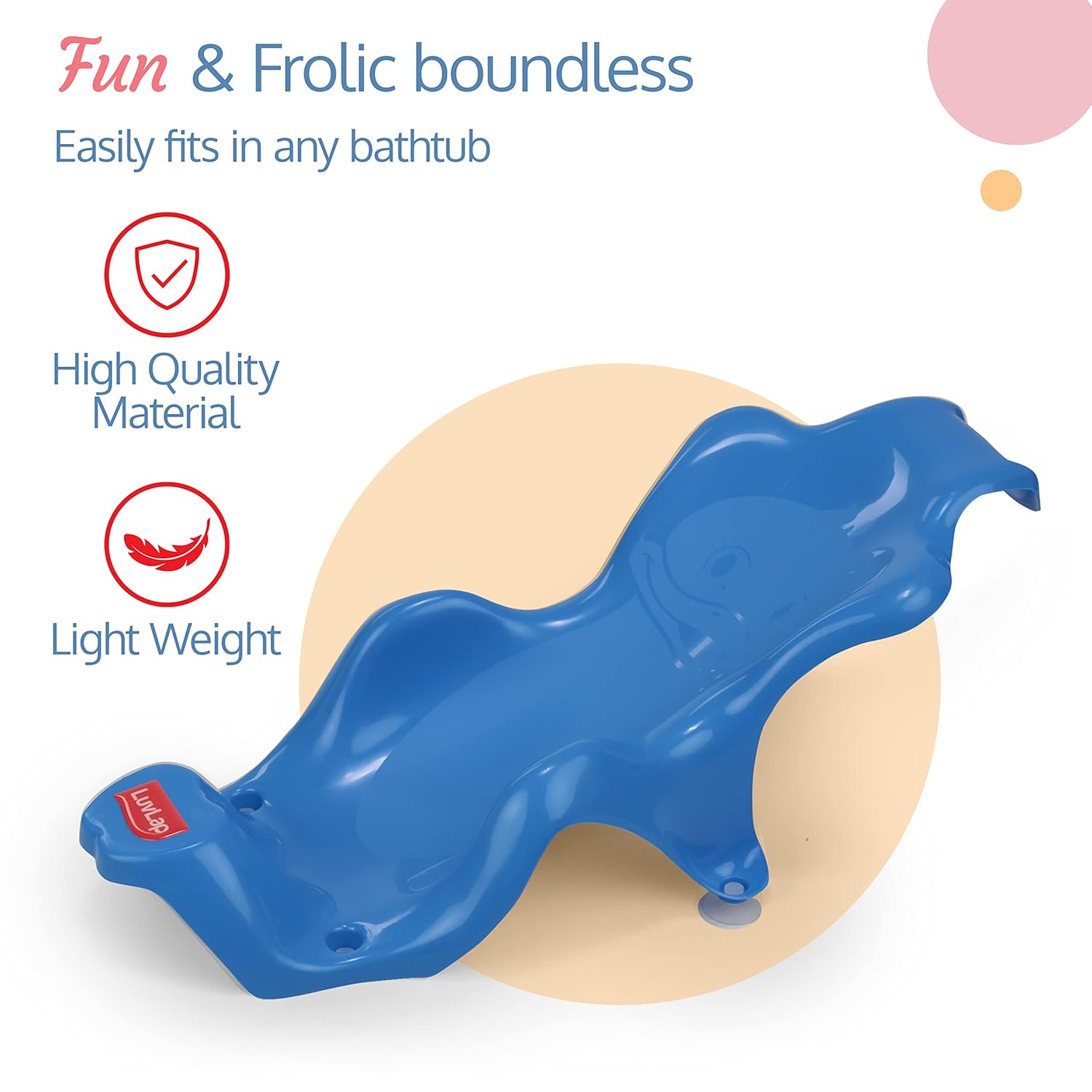 LuvLap Anti Slip Baby Plastic Bath Chair, Baby Bath Seat/Sling with Non Slip Strong Suction Base, Baby Shower, for Infants & Toddlers