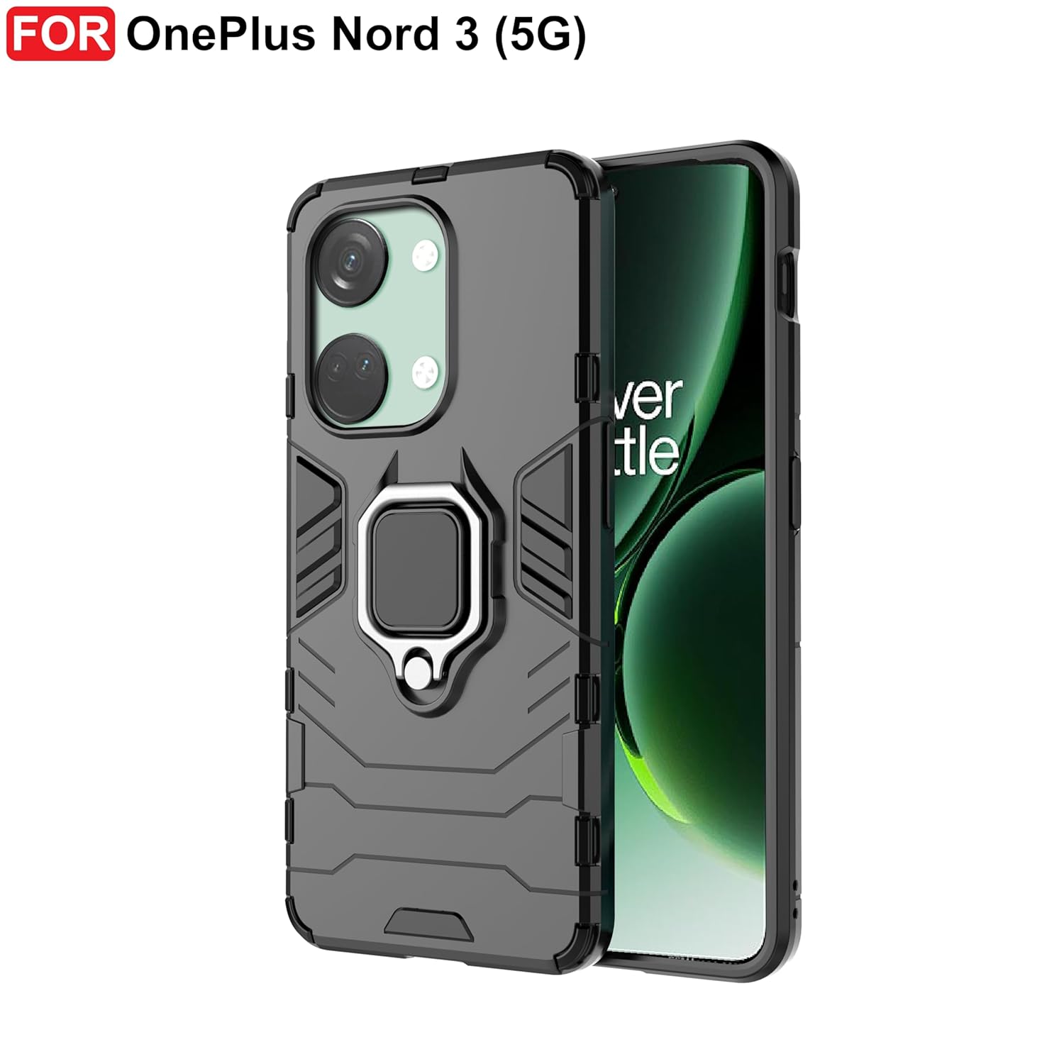 Protect Rugged Oneplus Nord 3 (5G) Defender Case | Rotating Ring Holder & Kickstand in-Built | Military Grade Armor