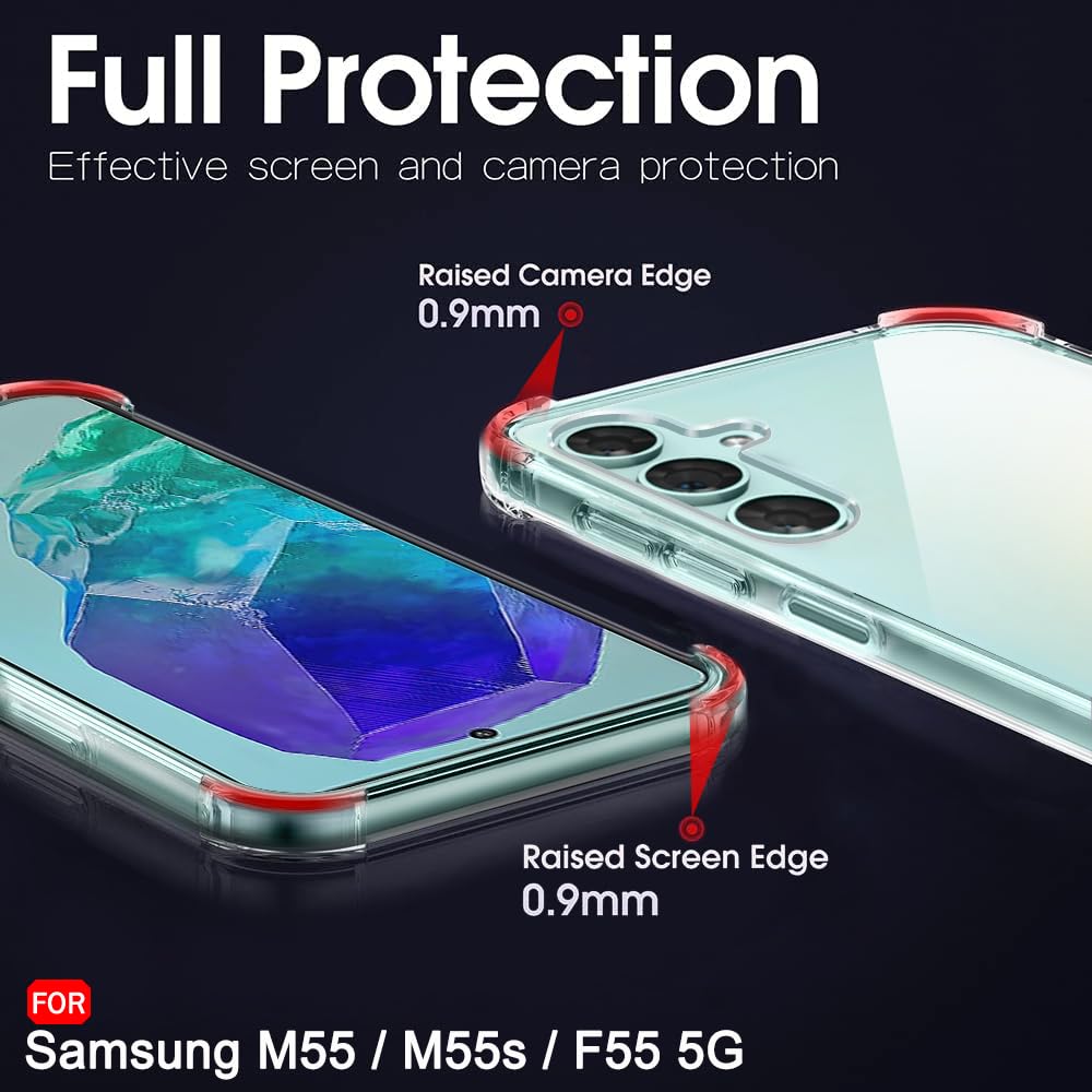 Protect Crystal Clear Back Cover Case for Samsung Galaxy M55 / M55s / F55 5G | 360 Degree Protection | Shock Proof Design
