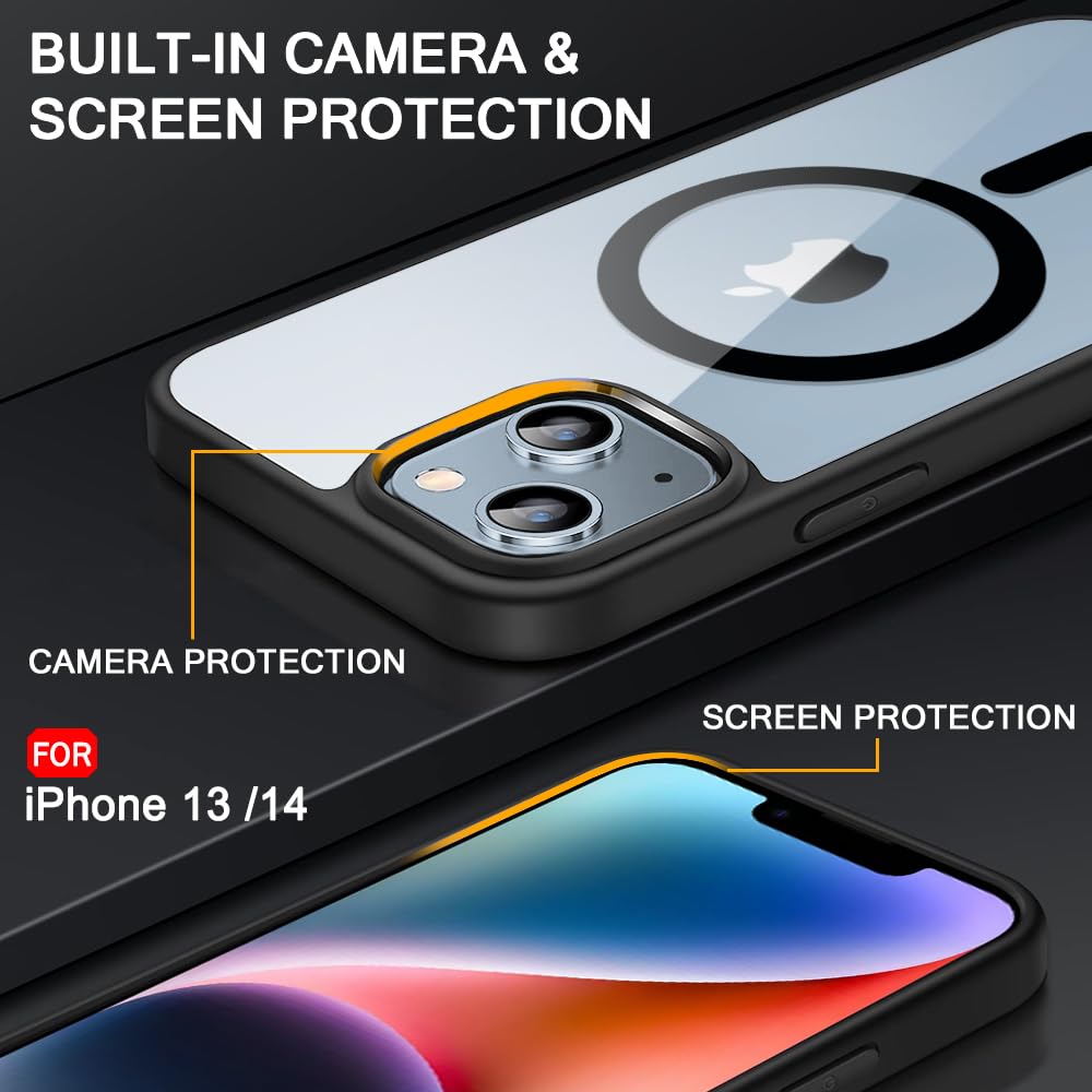 Protect Ultra-Hybrid Back Cover Case for iPhone 14 Compatible with MagSafe | Camera Protection | Crystal Clear Transparent Back Cover
