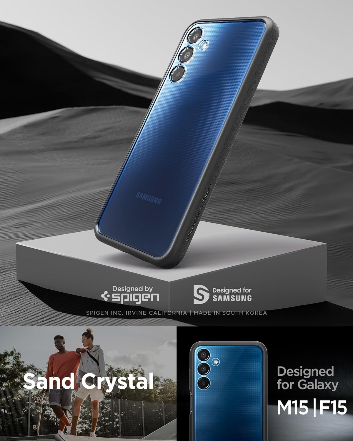 Spigen Essential Sand Crystal Back Cover Case Compatible with Samsung Galaxy M15 5G