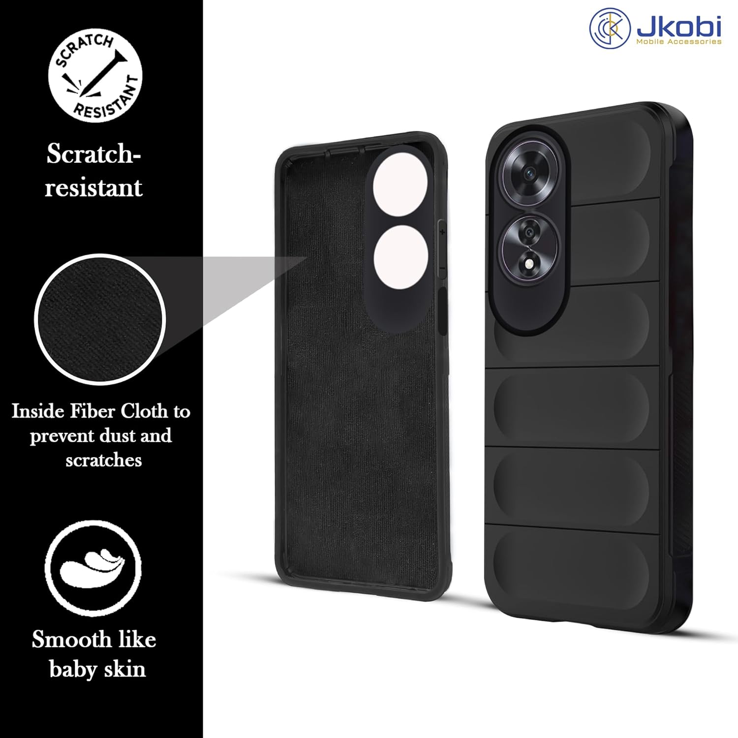 Protect Back Cover Case for Oppo A60 (Matte Liquid Silicone | Micro-Fiber Cloth Inside | Camera Protection | Shockproof