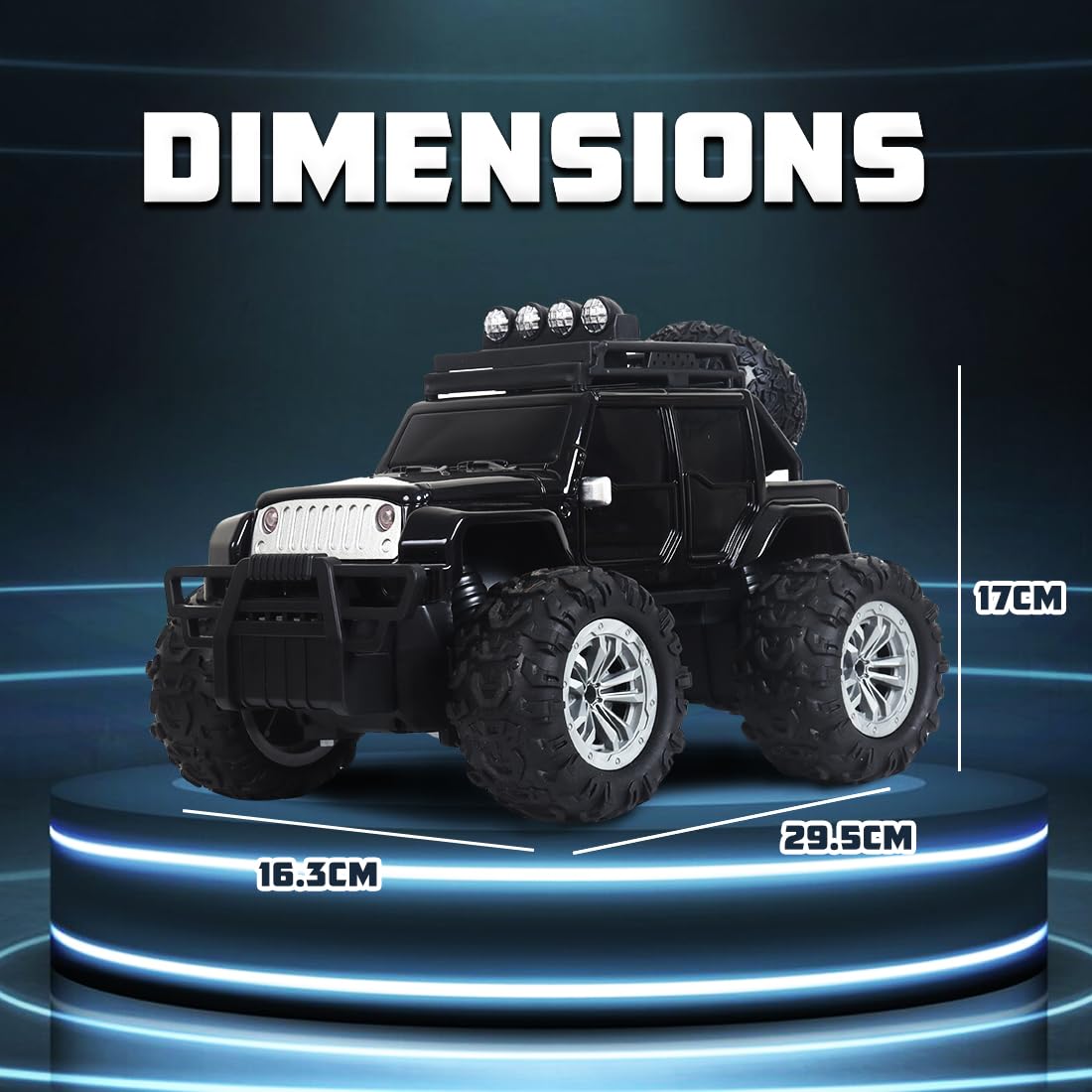 Wembley Monster Truck Remote Control Rc Car Offroad High Speed Racing Car For Kids With 2 Speed And 4 Headlight Modes
