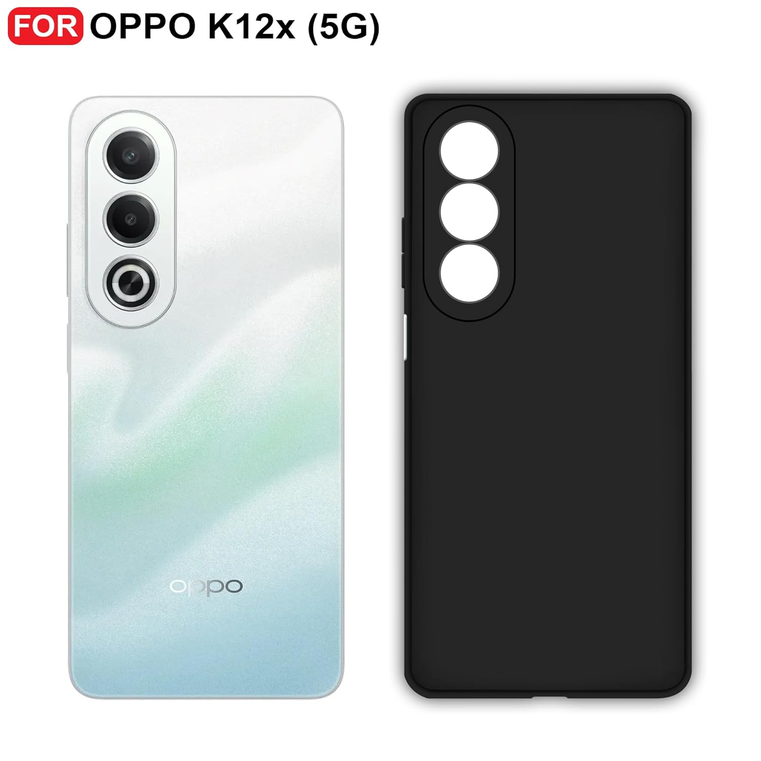 Protect Oppo K12x (5G) Back Cover | Camera Bump Protection & Inner Velvet Fabric Lining | Ultra Slim Matte Soft Rubberised Case Cover