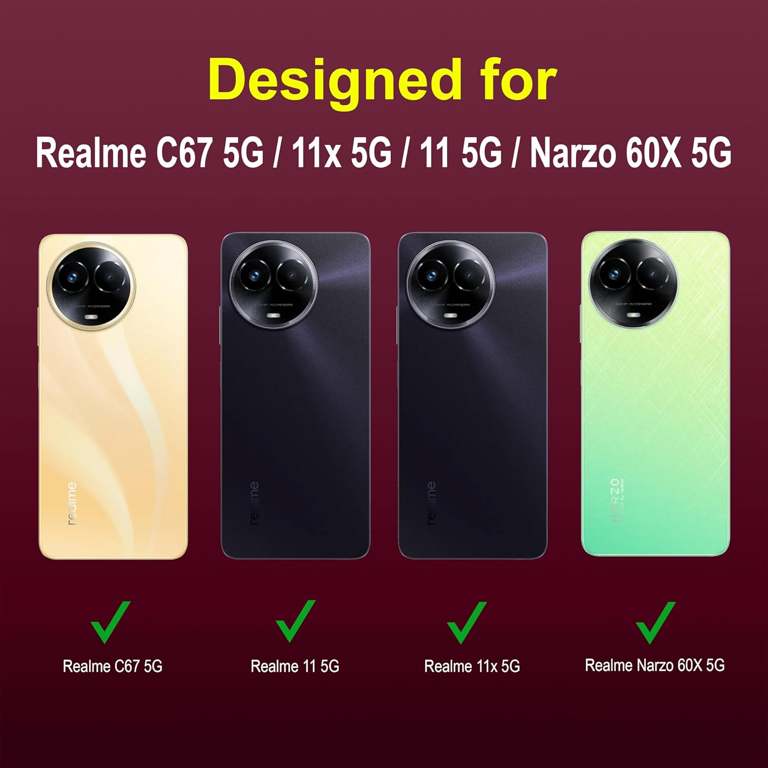 Portect Back Case Cover for Realme C67 5G | Liquid Silicon Case for Realme C67 5G with Camera Protection