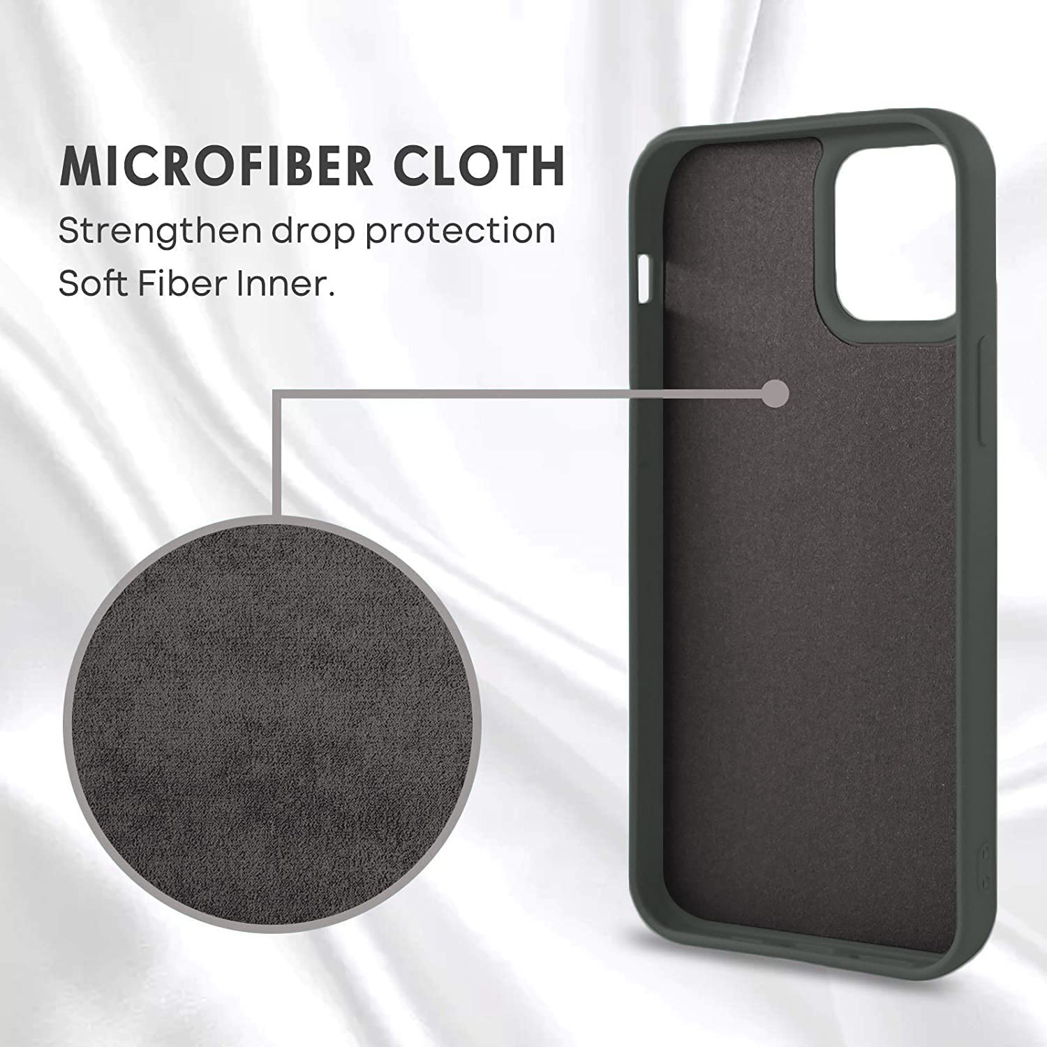 Protect Microfiber Candy Case Compatible for iPhone 13 Shockproof Slim Back Cover Liquid Silicone Case