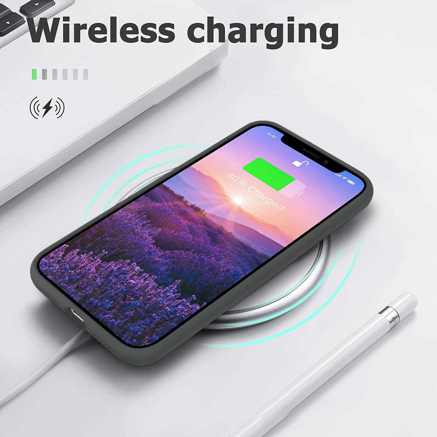 Protect Microfiber Candy Case Compatible for iPhone 13 Shockproof Slim Back Cover Liquid Silicone Case