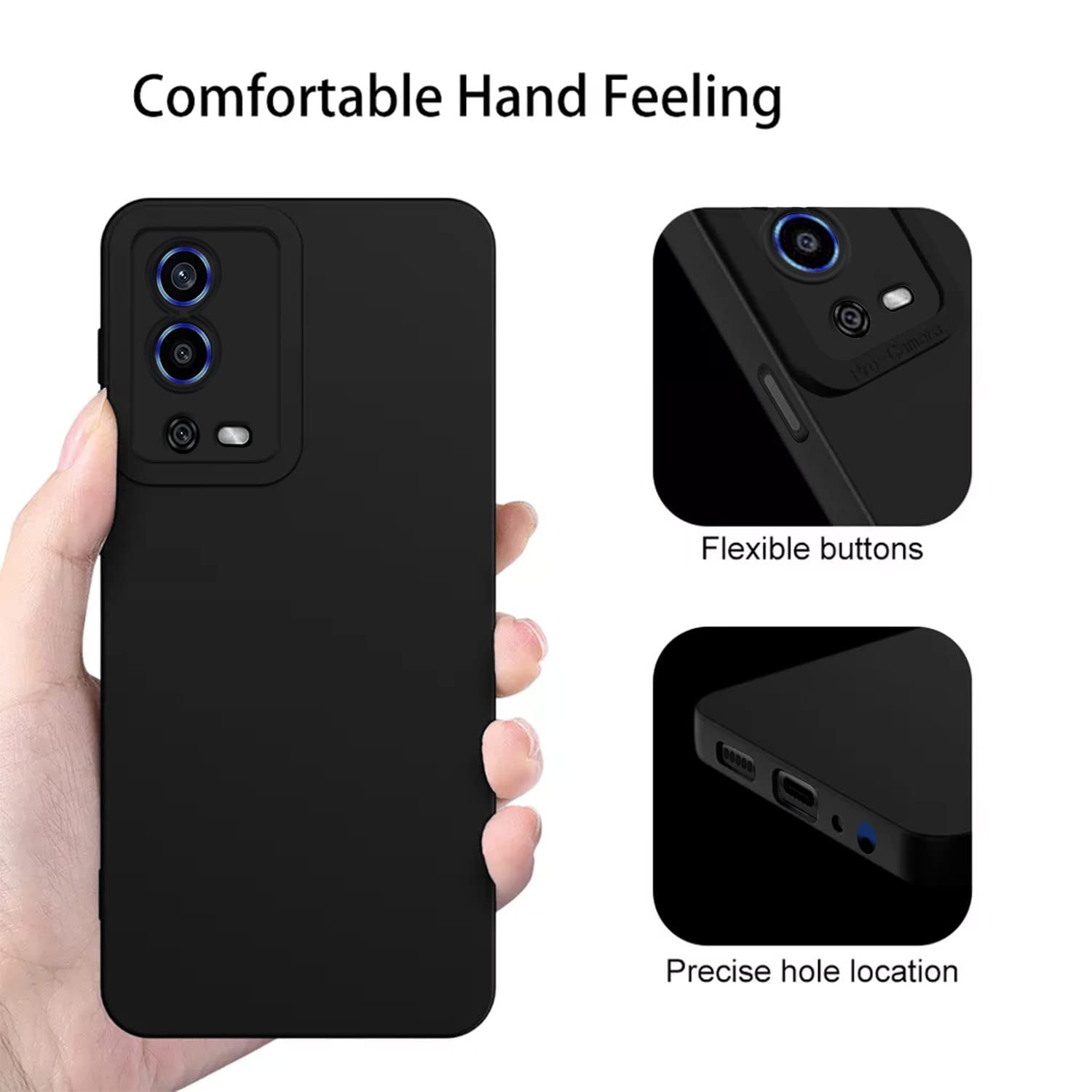 Protect Oppo A55 Back Cover Soft Matte Liquid Silicone TPU | Camera Protection | Shockproof Slim Back Case