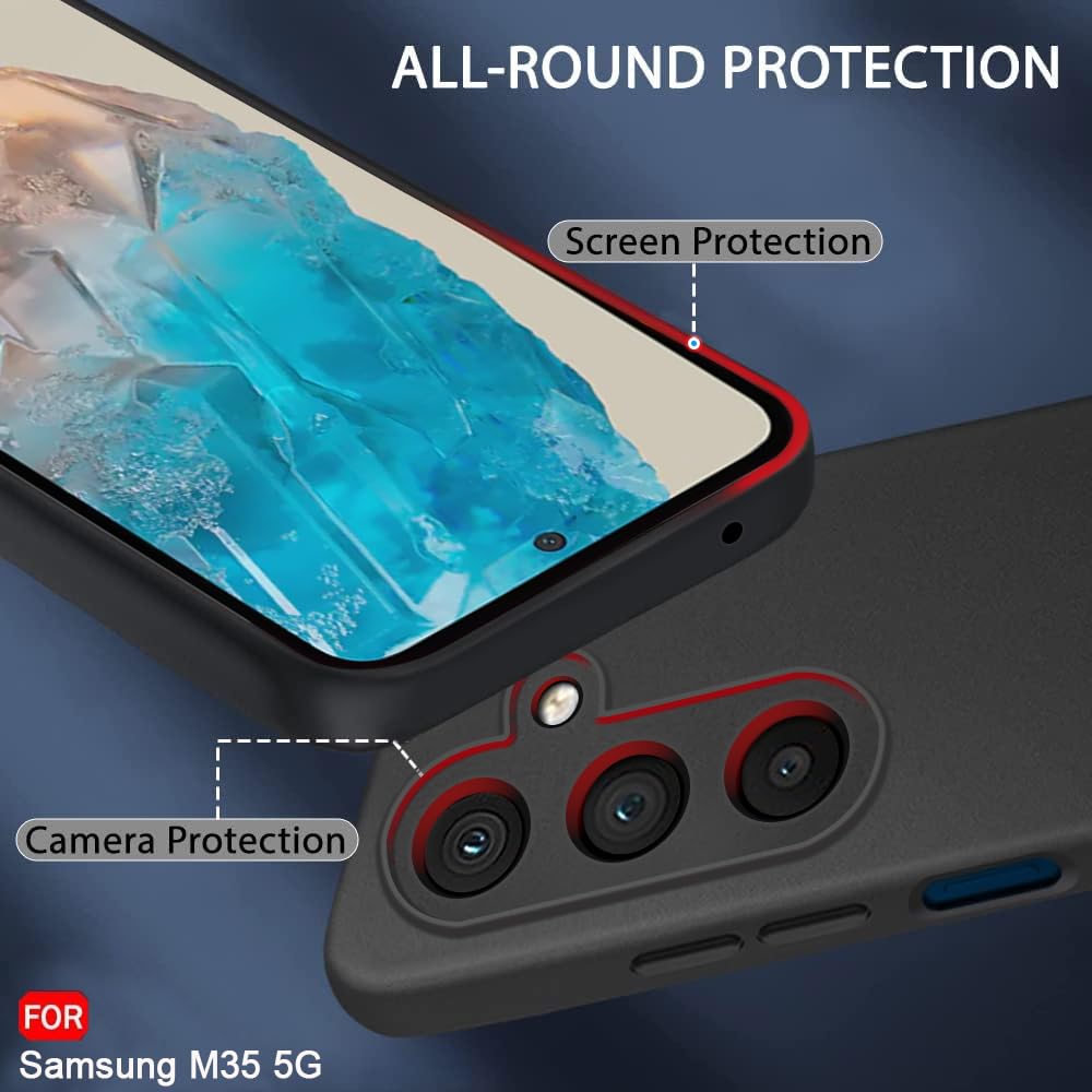 Protect Sleek Back Cover Case for Samsung Galaxy M35 5G | Slim Fit Protective Design | Ultra Matte Finish | Camera Protection Bump | Soft Silicon Back Cover