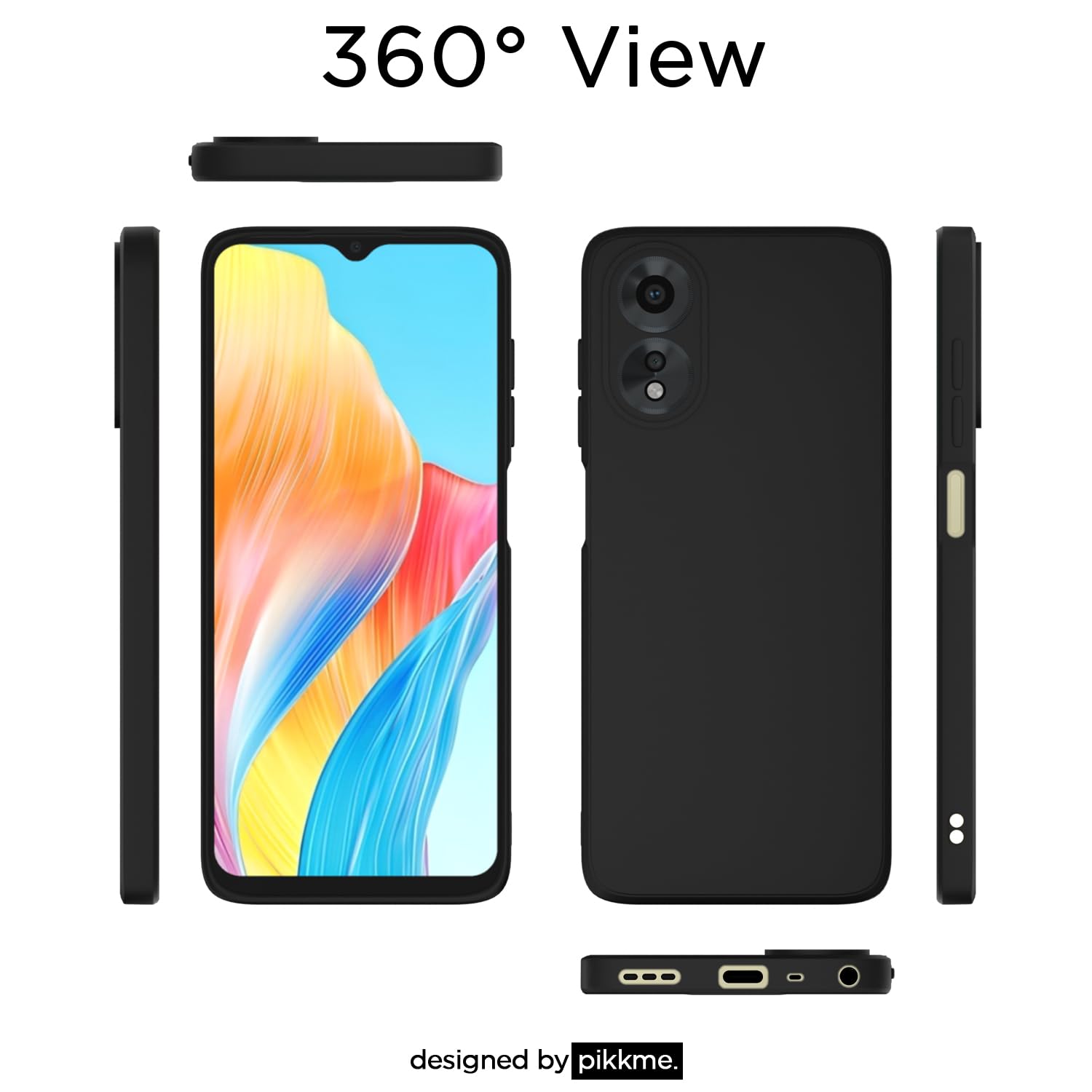 Protect Oppo A38 4G / Oppo A18 4G Back Cover Camera Protection Shockproof Soft Matte Silicone Back Case