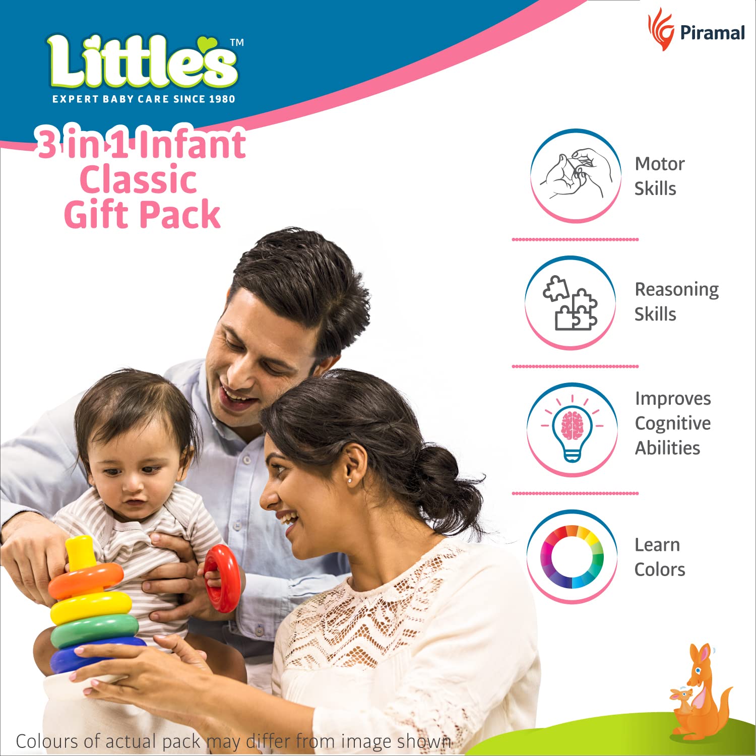 Little's 3 in 1 Infant Classic Gift Pack I Activity & Learning Toys for Babies I Multicolour I Infant & Preschool Toys