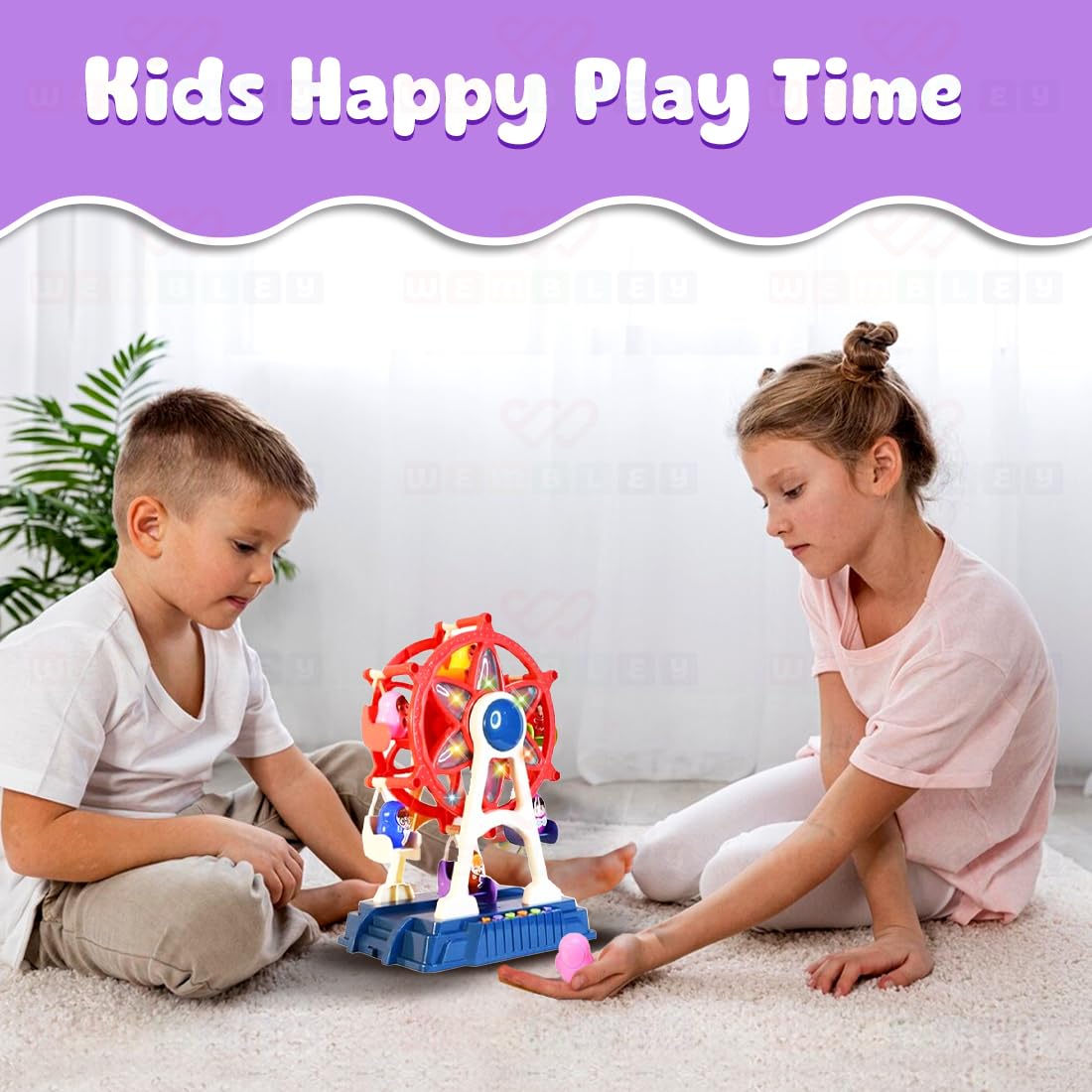Wembley Giant Wheel Round Amusement Park Toy DIY Ferris Wheel Carnival Ride with LED Lights & Music