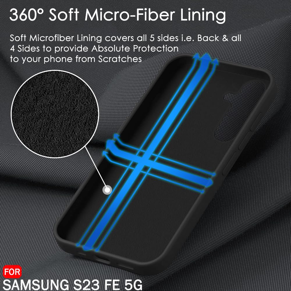 Protect Liquid Silicone Back Cover Case for Samsung Galaxy S23 FE 5G | Soft Micro-Fibre Lining Inside | Camera Protection Bump | Shockproof Back Cover Case