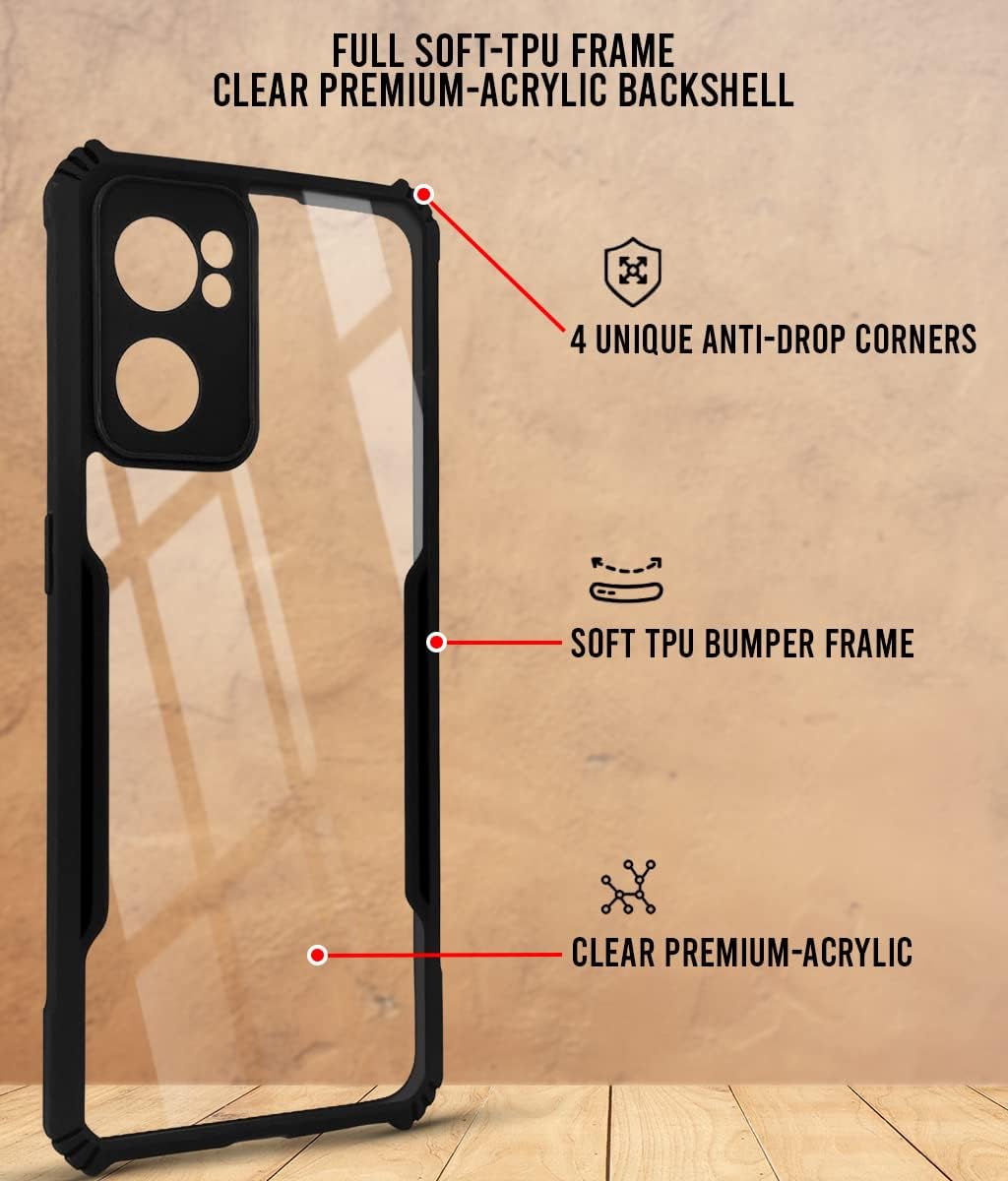 Protect Cover Case for Oppo Reno7 5G | Reno 7 5G (Shockproof with Polycarbonate Clear Panel