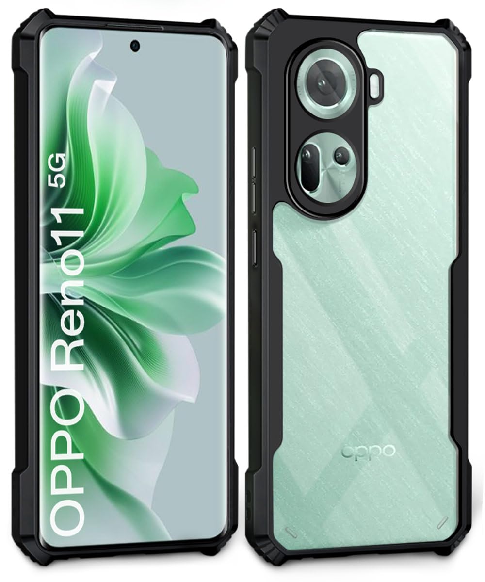 Protect Shock Proof Clear Back Case Mobile Cover for Oppo Reno 11 5G (Hard | Hybrid PC + TPU | Full Armour Device & Camera Protection