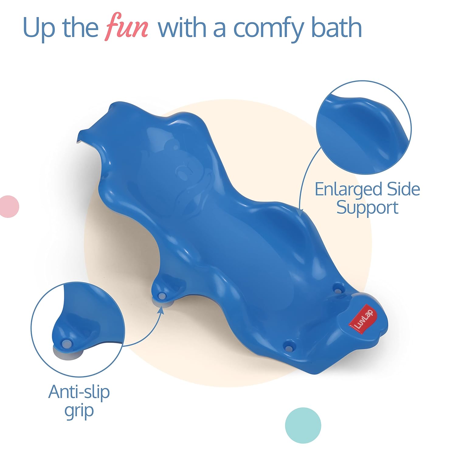 LuvLap Anti Slip Baby Plastic Bath Chair, Baby Bath Seat/Sling with Non Slip Strong Suction Base, Baby Shower, for Infants & Toddlers