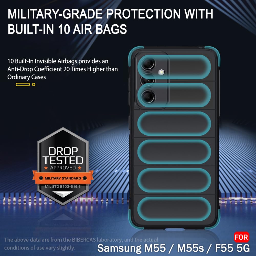 Protect Liquid Silicon Back Cover Case for Samsung Galaxy M55 / M55s / F55 5G | Shockproof Military Grade Protection