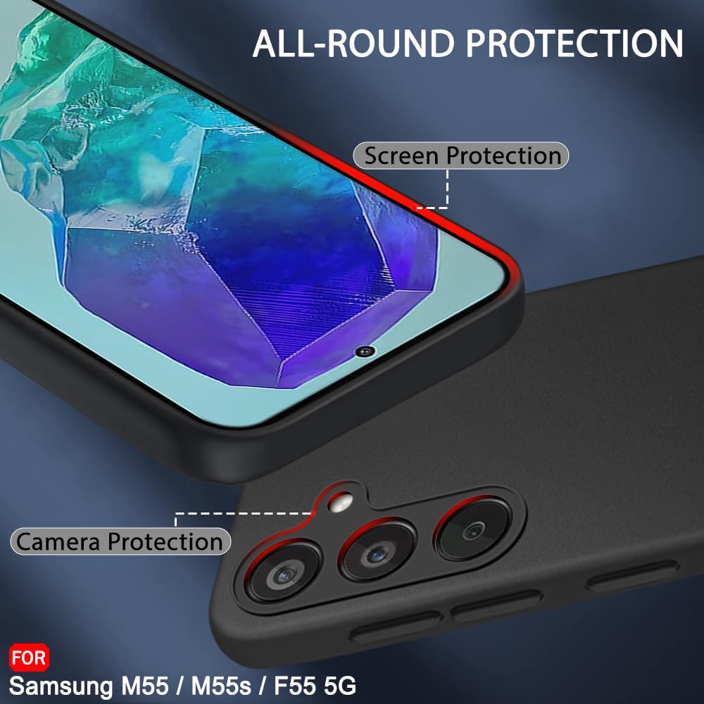 Protect Sleek Back Cover Case for Samsung Galaxy F55 5G | Slim Fit Protective Design | Ultra Matte Finish | Camera Protection Bump | Soft Case