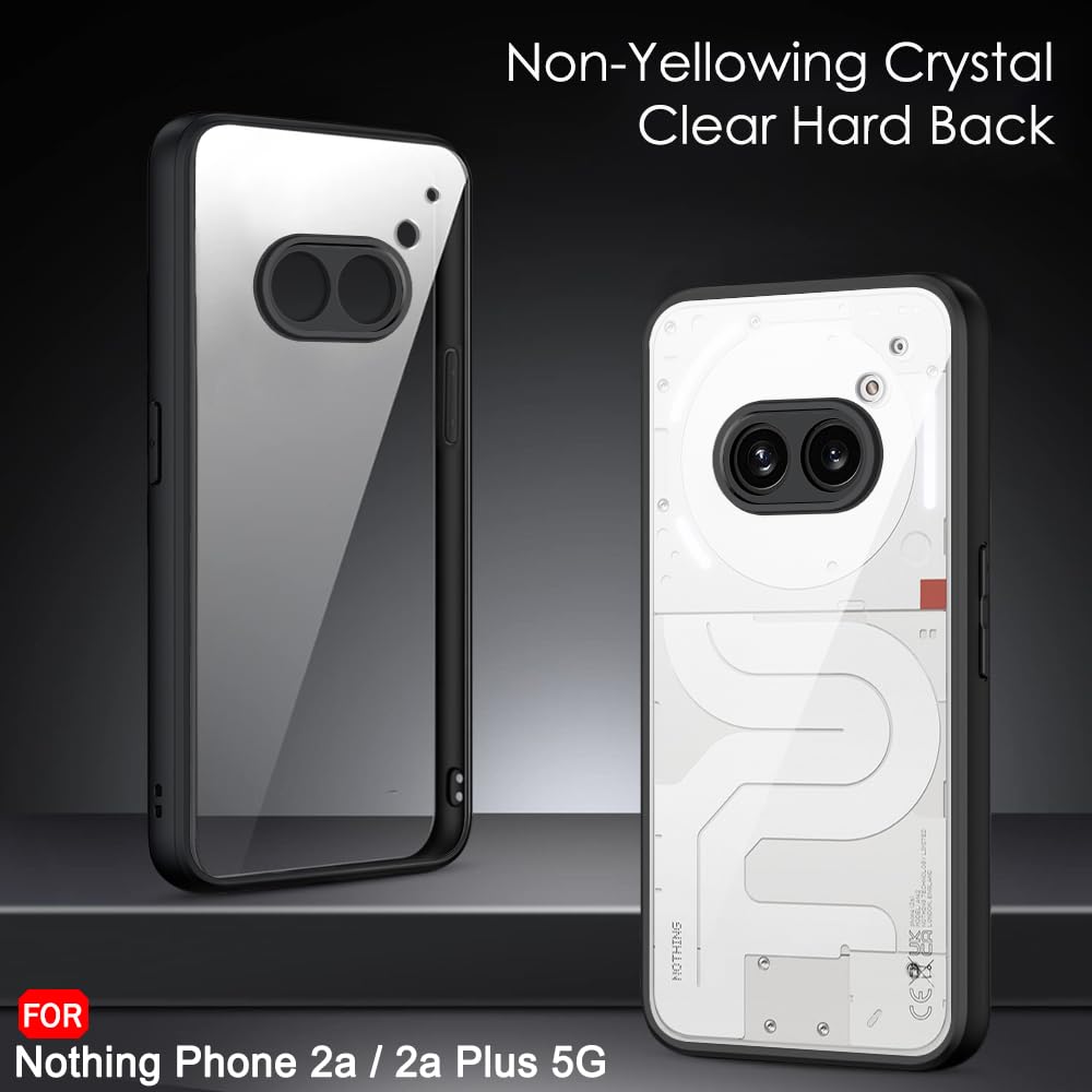 Protect Ultra-Hybrid Shockproof Back Cover Case for Nothing Phone 2a Plus | Camera Protection Bump | Hard Back Cover for Nothing Phone 2A (PC & TPU, Crystal Clear Back, Black Sides)