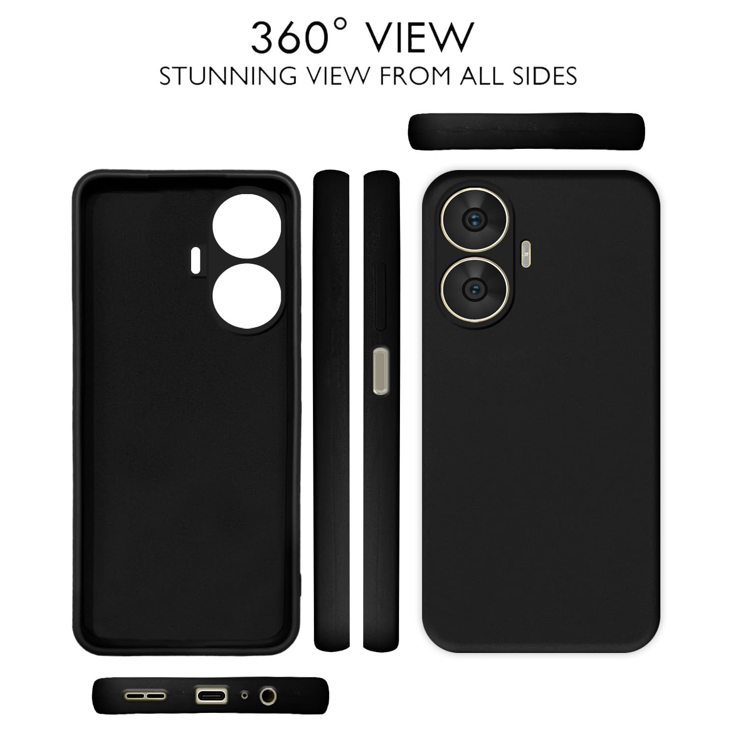 Protect Back Cover Soft Matte Liquid Silicone TPU | Camera Protection | Shockproof Slim Back Case for Realme C55