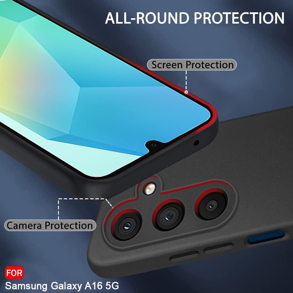 Protect Sleek Back Cover Case for Samsung Galaxy A16 5G | Slim Fit Protective Design | Ultra Matte Finish | Camera Protection Bump | Soft Silicon Back Cover Case