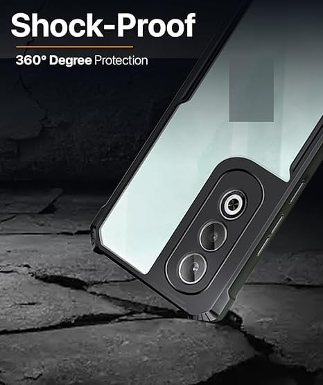 Protect Thermoplastic Polyurethane Back Cover Case for Oppo A80 Crystal Clear Ipaky Back Case with Side Bumper || Hybrid Case ||