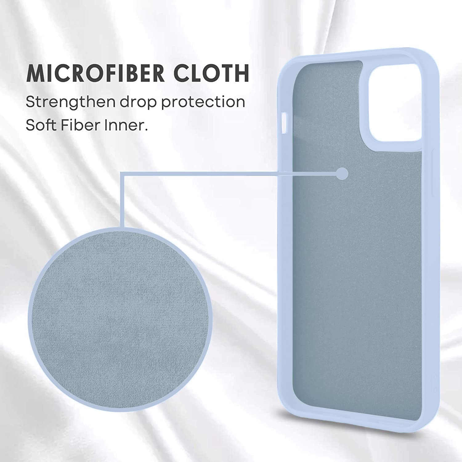 Protect Microfiber Candy Case Compatible for iPhone 13 Shockproof Slim Back Cover Liquid Silicone Case