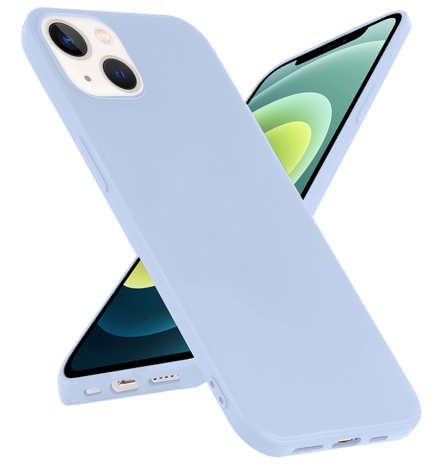 Protect Microfiber Candy Case Compatible for iPhone 13 Shockproof Slim Back Cover Liquid Silicone Case