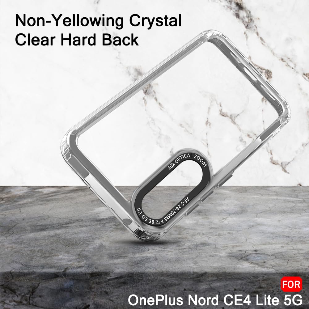 Protect Hybrid Shockproof OnePlus Nord CE 4 Lite 5G Back Cover Case | Stylish Camera Border | Plated Buttons | Crystal Clear Hard Back Case