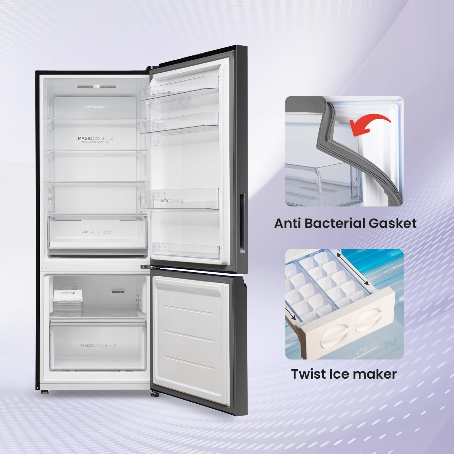 Haier 325 L, 3 Star, Convertible 14-in-1 Triple Inverter Double Door Refrigerator