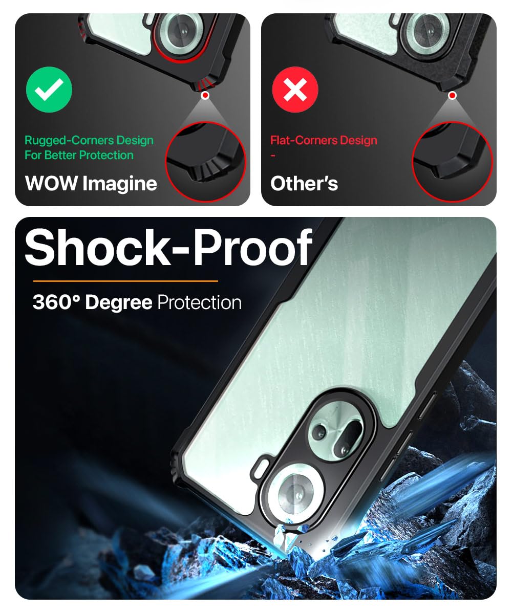 Protect Shock Proof Clear Back Case Mobile Cover for Oppo Reno 11 5G (Hard | Hybrid PC + TPU | Full Armour Device & Camera Protection