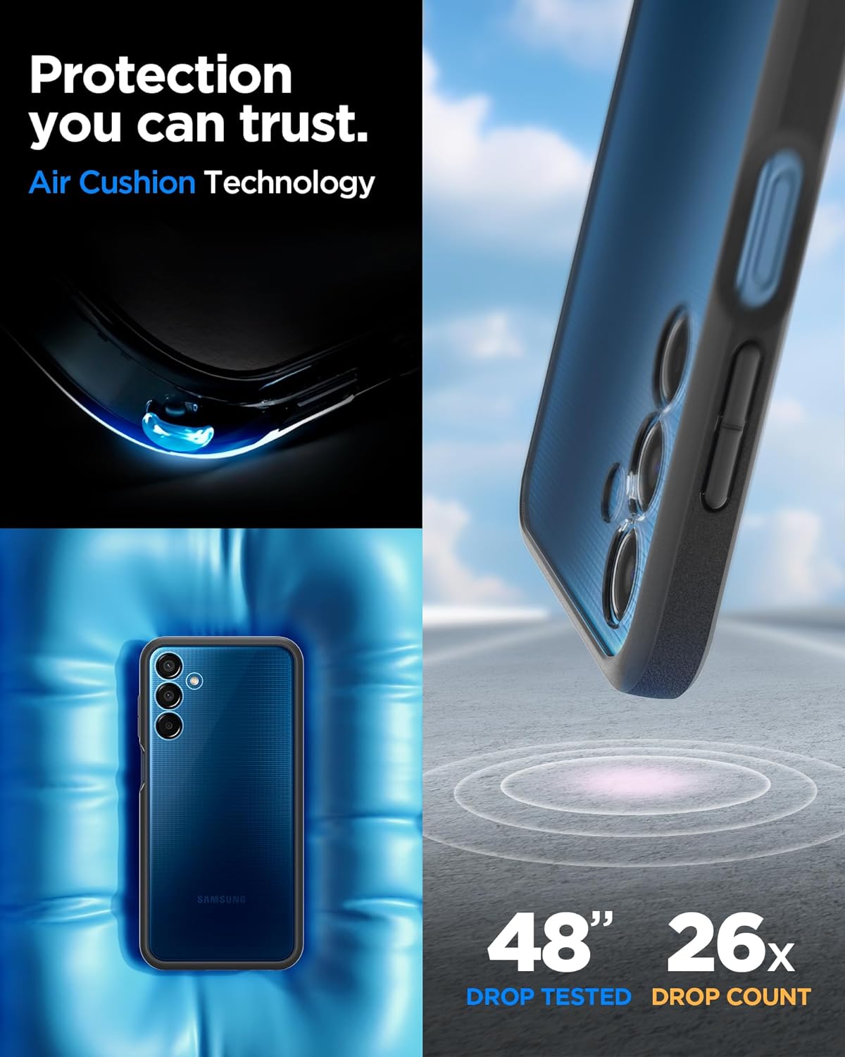Spigen Essential Sand Crystal Back Cover Case Compatible with Samsung Galaxy M15 5G