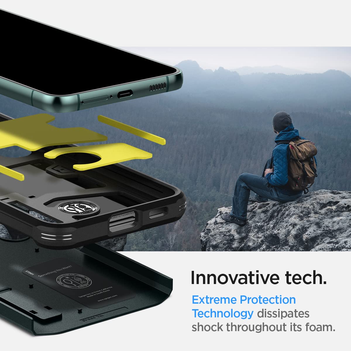 Spigen Tough Armor Back Cover Case Compatible with Galaxy S22