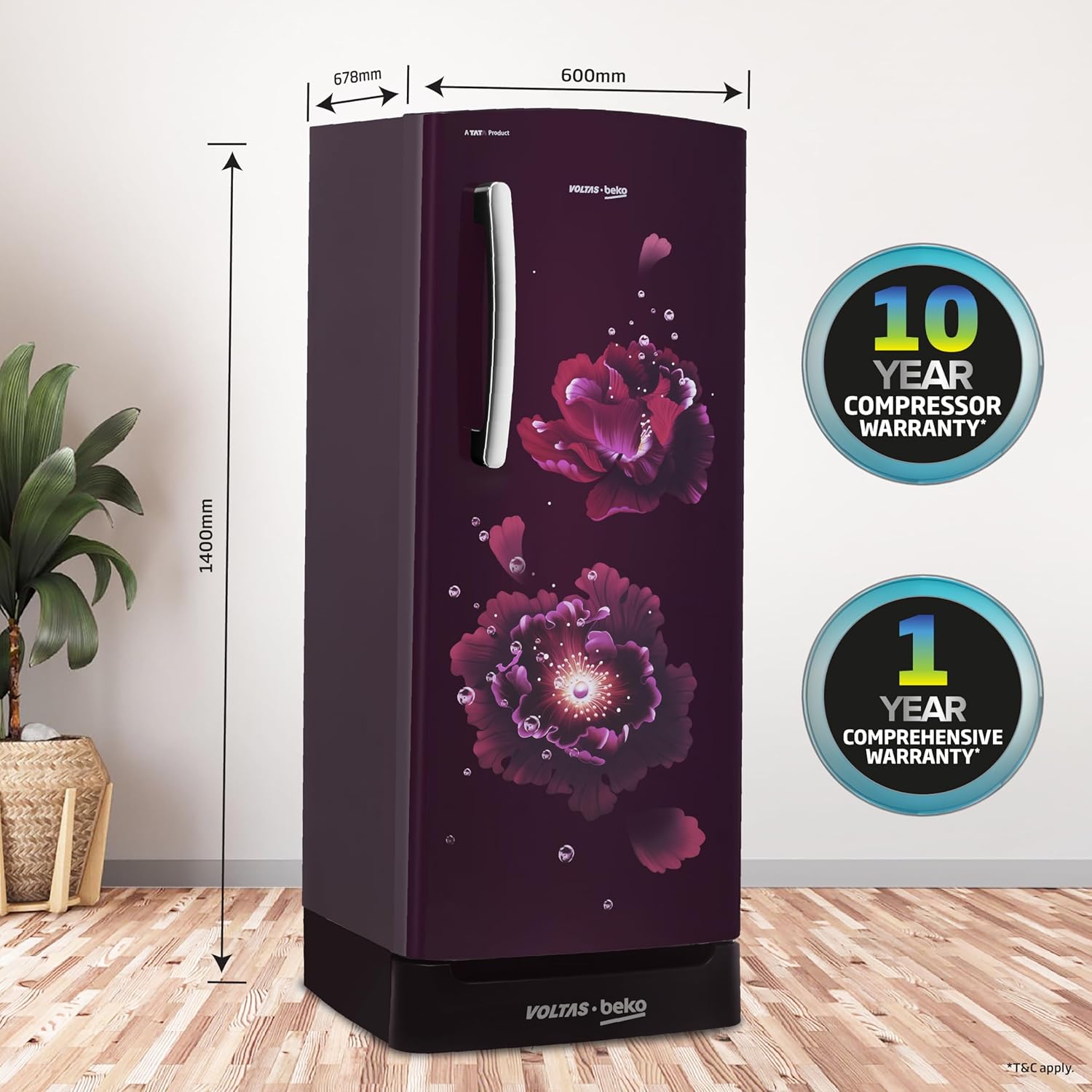 Voltas Beko A TATA Product 183 L 5 Star Made-In-India Direct Cool Refrigerator