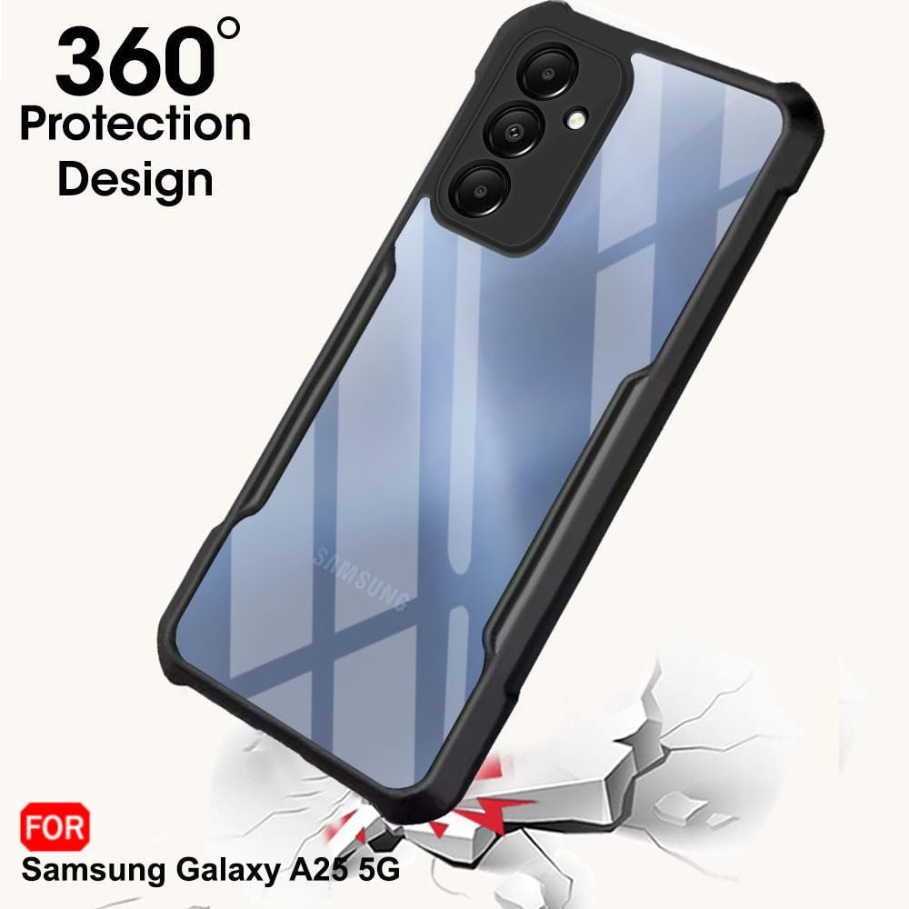 Protect Shockproof Crystal Clear Back Cover Case for Samsung Galaxy A25 5G | 360 Degree Protection | Protective Design