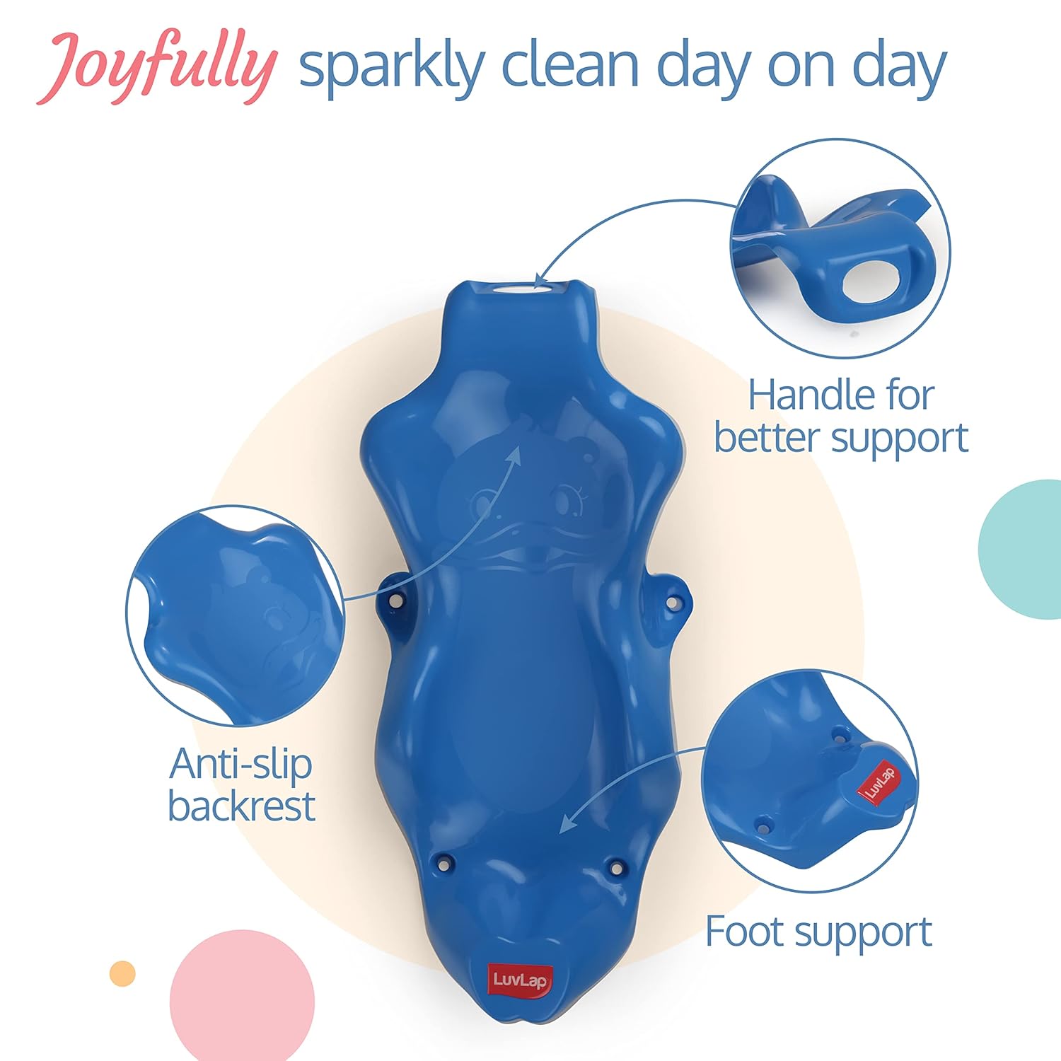 LuvLap Anti Slip Baby Plastic Bath Chair, Baby Bath Seat/Sling with Non Slip Strong Suction Base, Baby Shower, for Infants & Toddlers