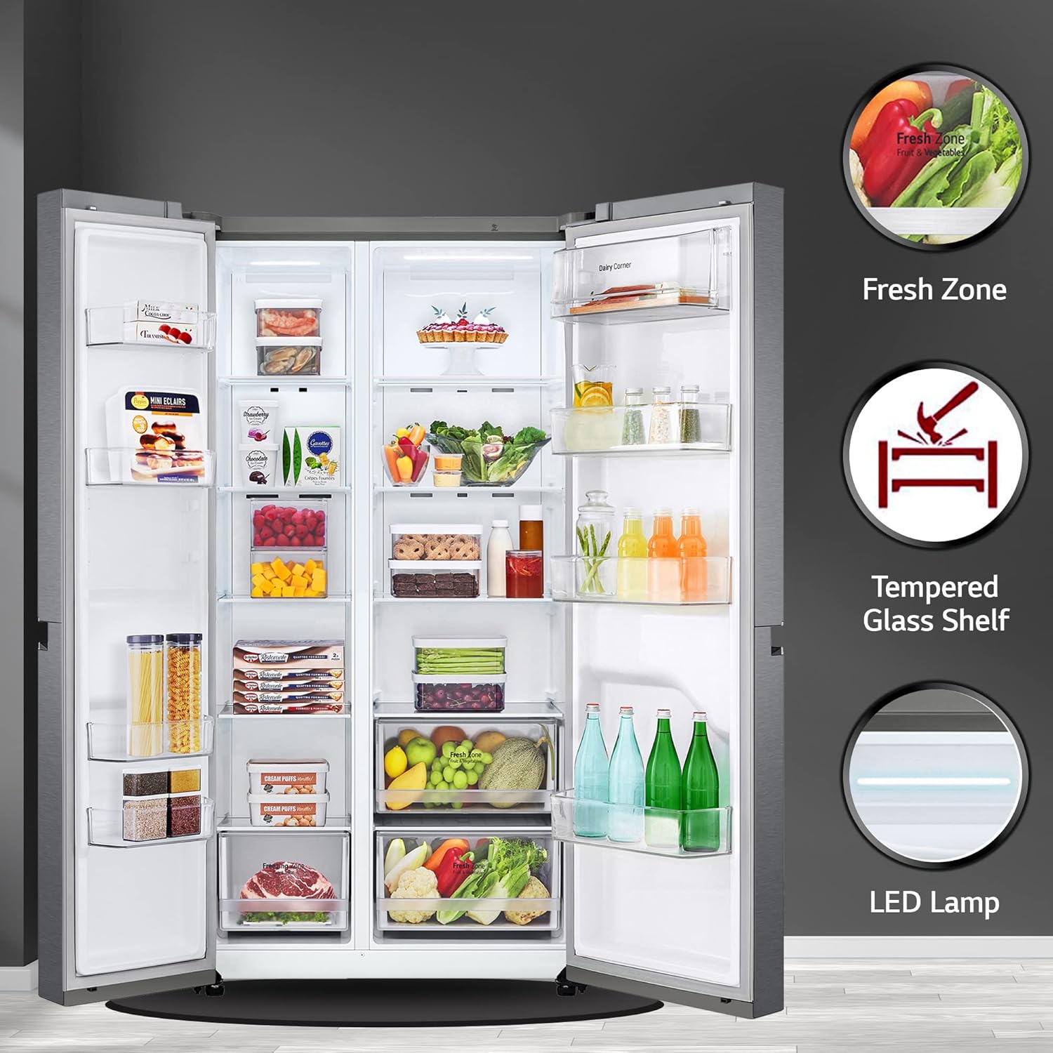 LG 688 L Frost-Free Smart Inverter Compressor Side-By-Side Refrigerator