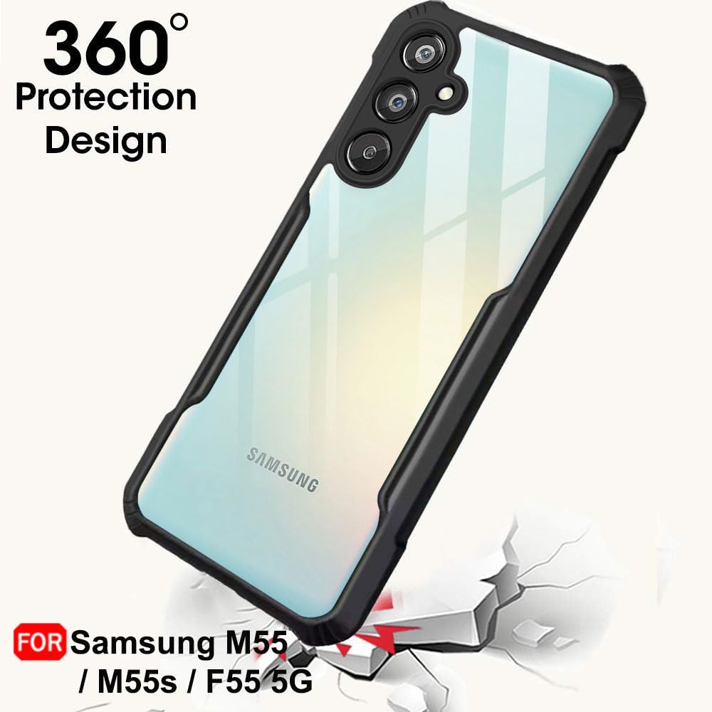 Protect Crystal Clear Back Cover Case for Samsung Galaxy M55 / M55s / F55 5G | 360 Degree Protection | Protective Design | Transparent Cover