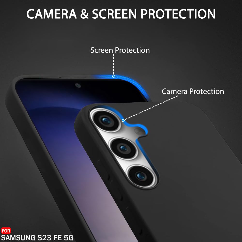 Protect Liquid Silicone Back Cover Case for Samsung Galaxy S23 FE 5G | Soft Micro-Fibre Lining Inside | Camera Protection Bump | Shockproof Back Cover Case