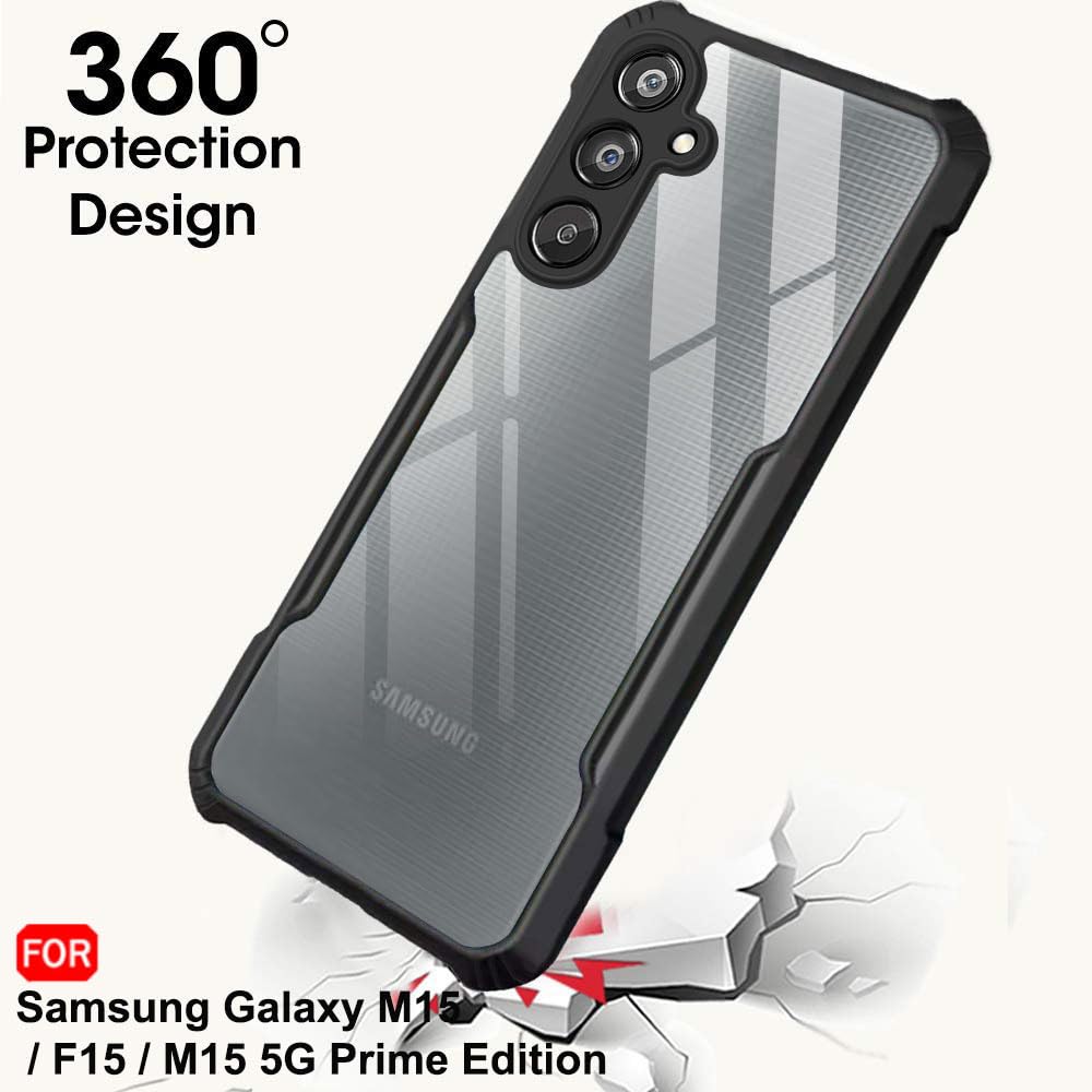 Protect Shockproof Crystal Clear Back Cover Case Compatible with Samsung Galaxy M15