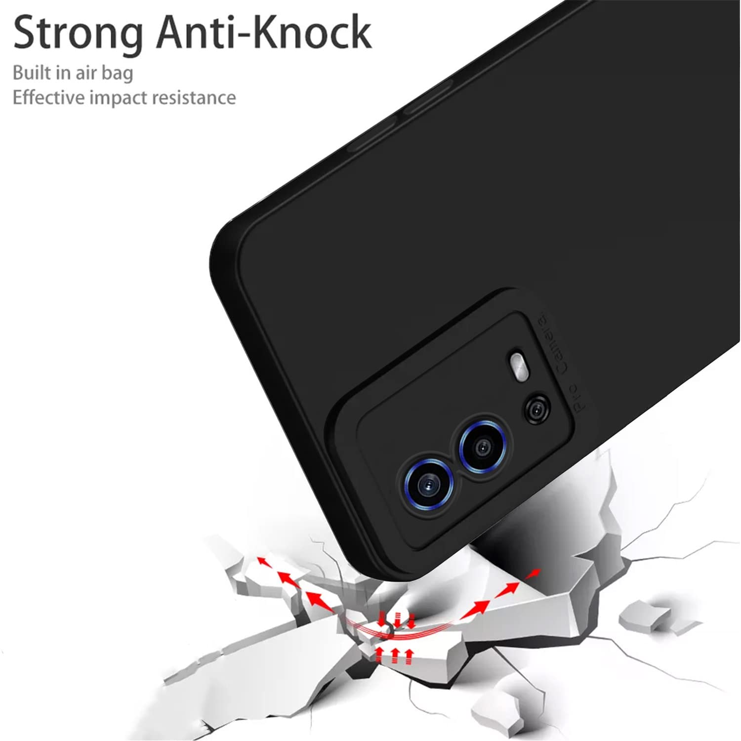 Protect Oppo A55 Back Cover Soft Matte Liquid Silicone TPU | Camera Protection | Shockproof Slim Back Case