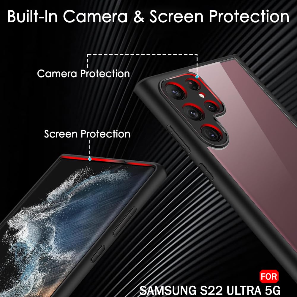 Protect Ultra-Hybrid Shockproof Back Cover Case for Samsung Galaxy S22 Ultra 5G | Camera Protection Bump | Hard Back Cover